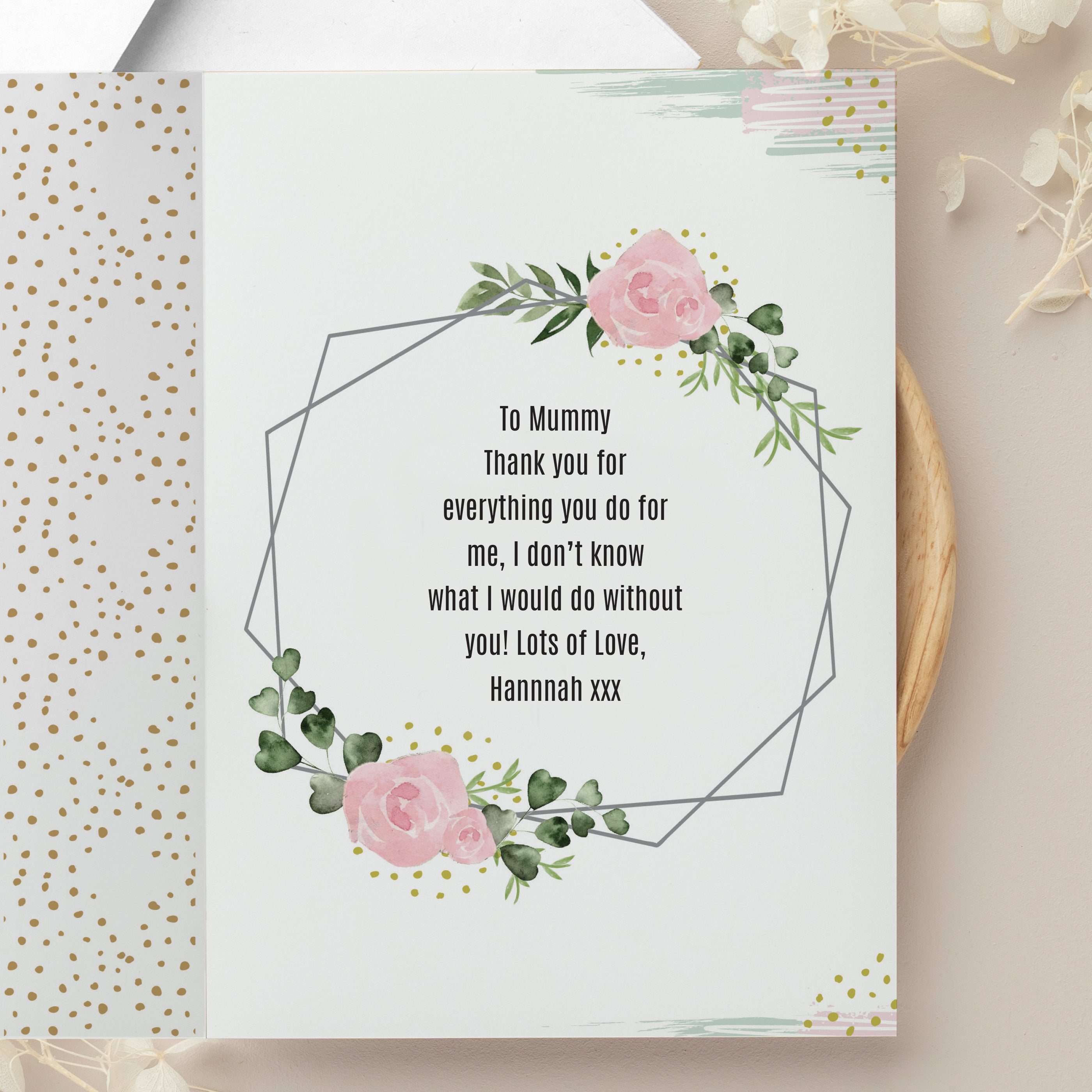 PERSONALISED FLORAL ABSTRACT PHOTO CARD