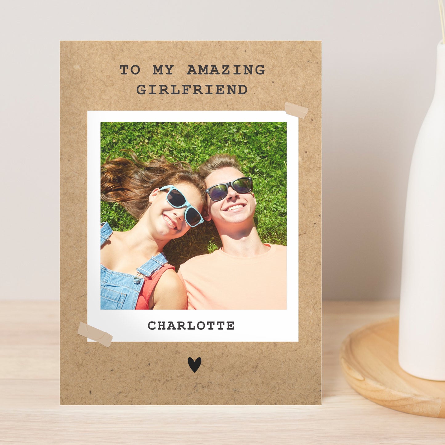 PERSONALISED RUSTIC POLAROID PHOTO CARD