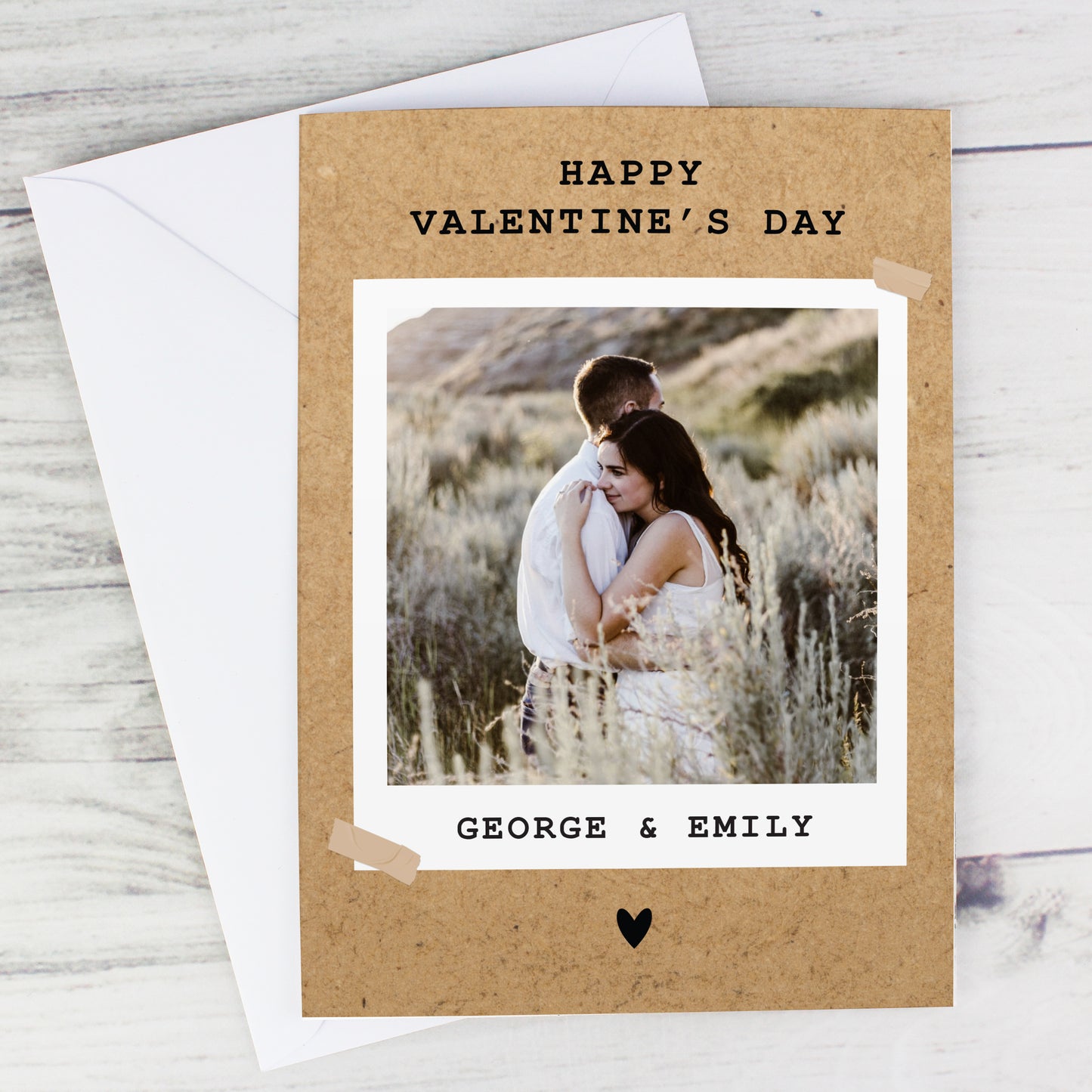 PERSONALISED RUSTIC POLAROID PHOTO CARD