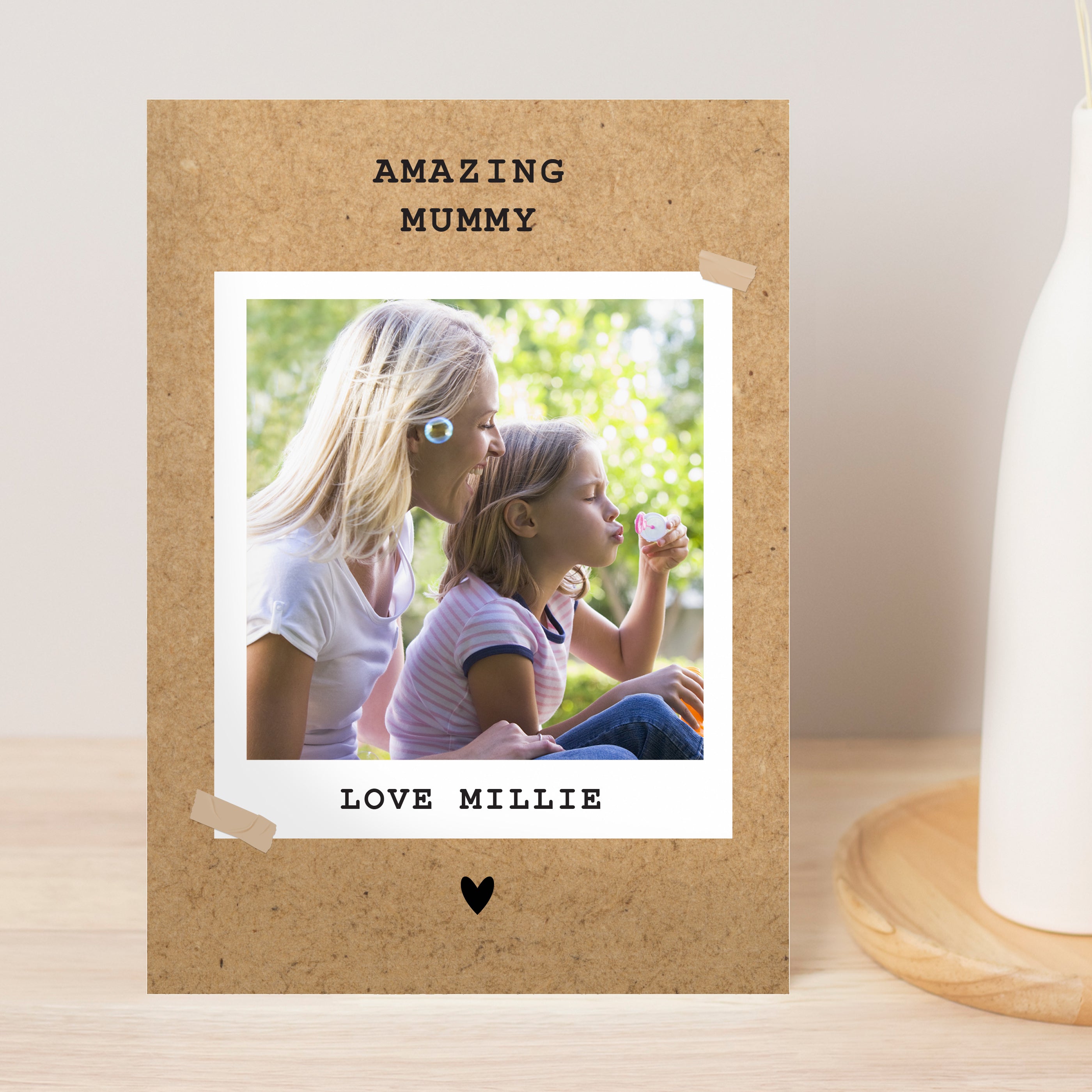 PERSONALISED RUSTIC POLAROID PHOTO CARD