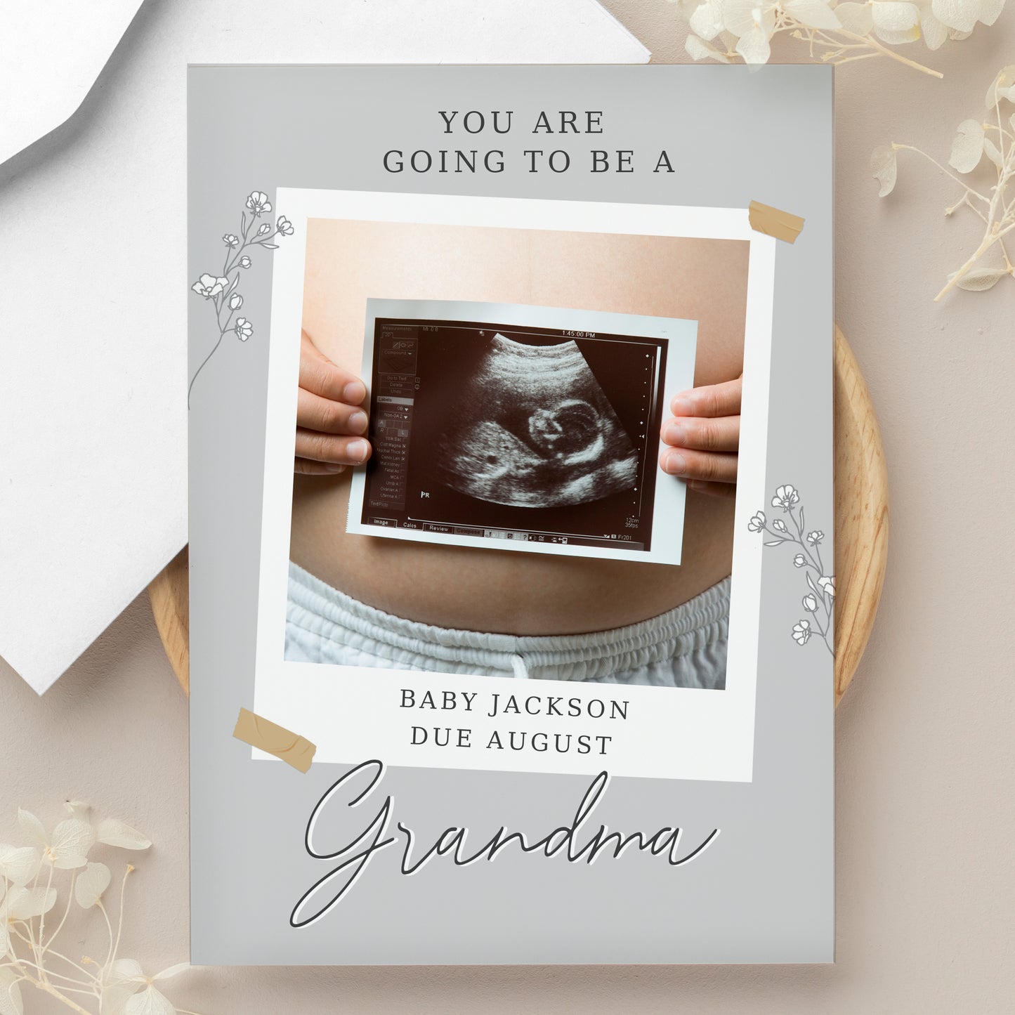 PERSONALISED GREY SNAPSHOT PHOTO CARD
