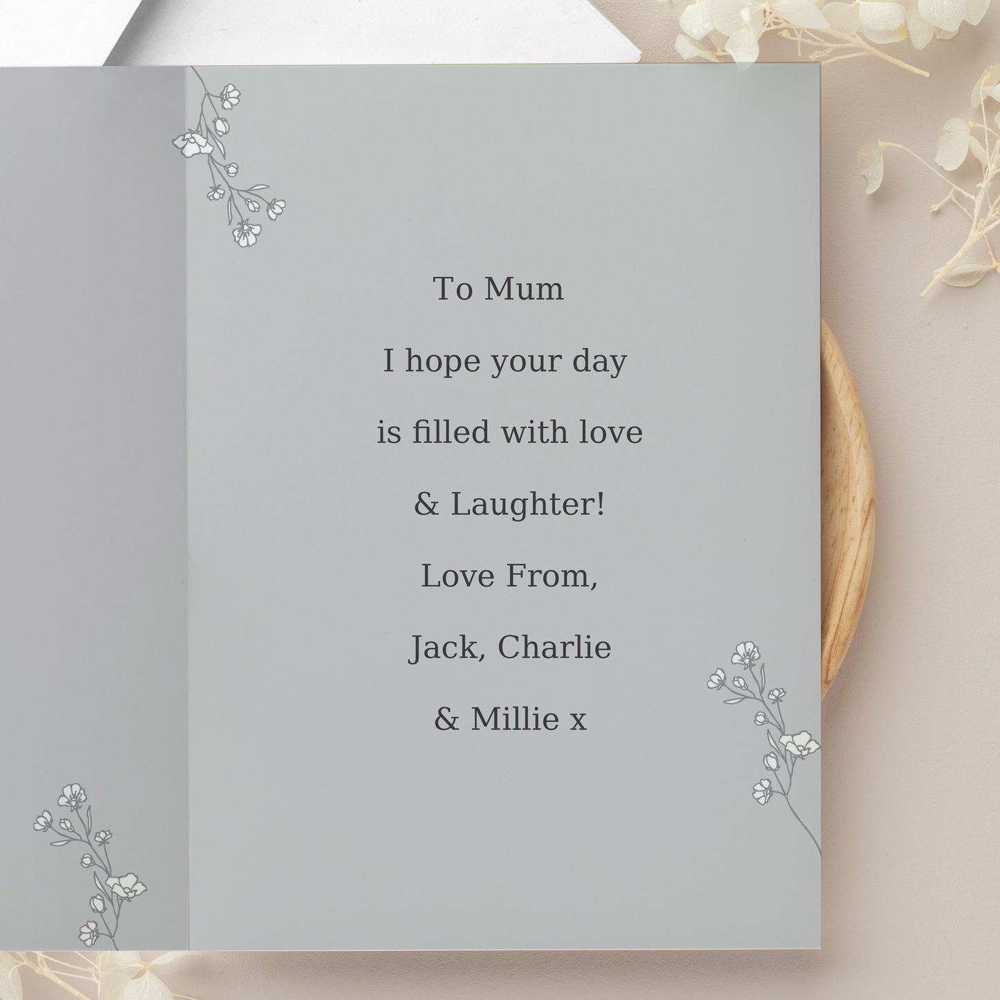 PERSONALISED GREY SNAPSHOT PHOTO CARD