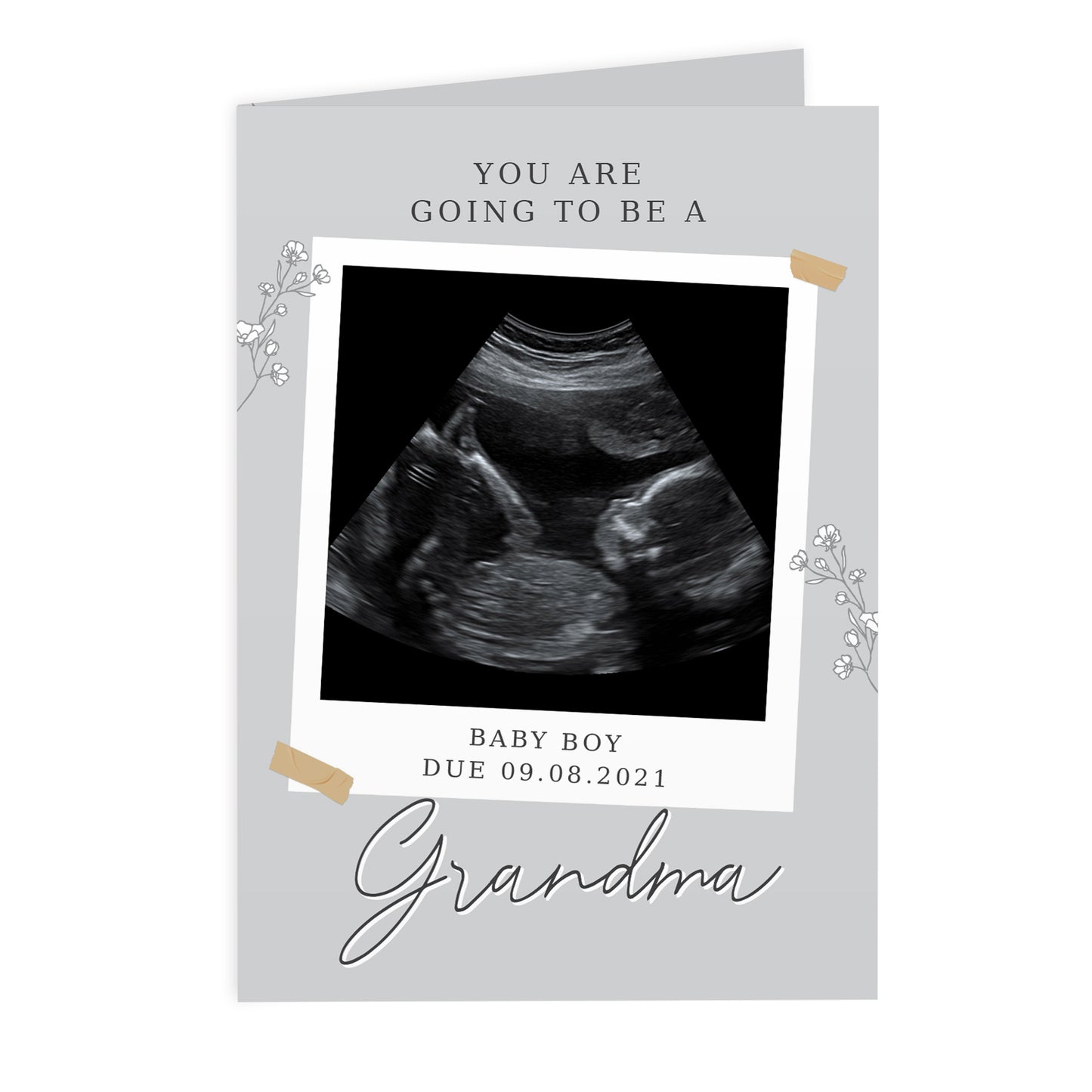 PERSONALISED GREY SNAPSHOT PHOTO CARD