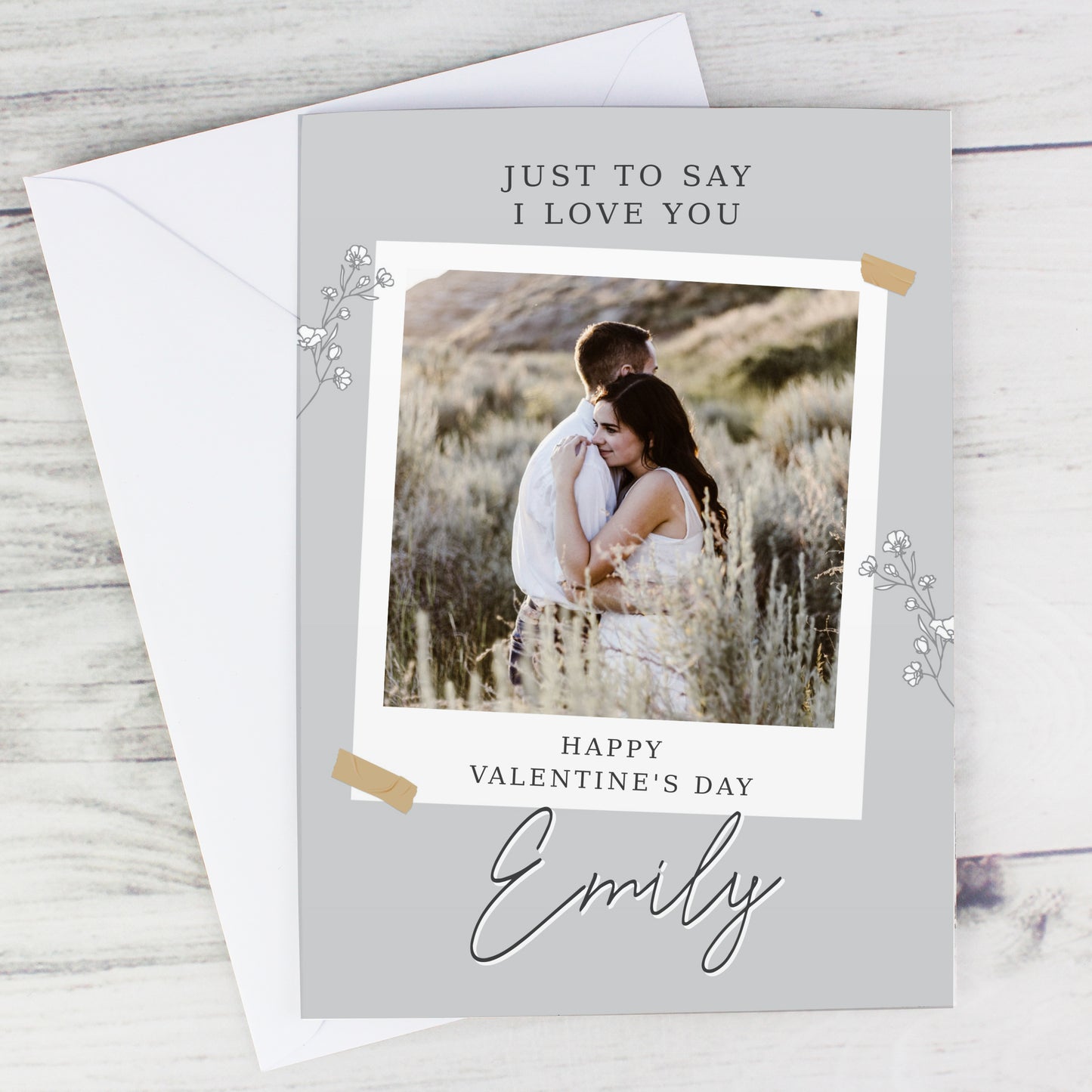 PERSONALISED GREY SNAPSHOT PHOTO CARD