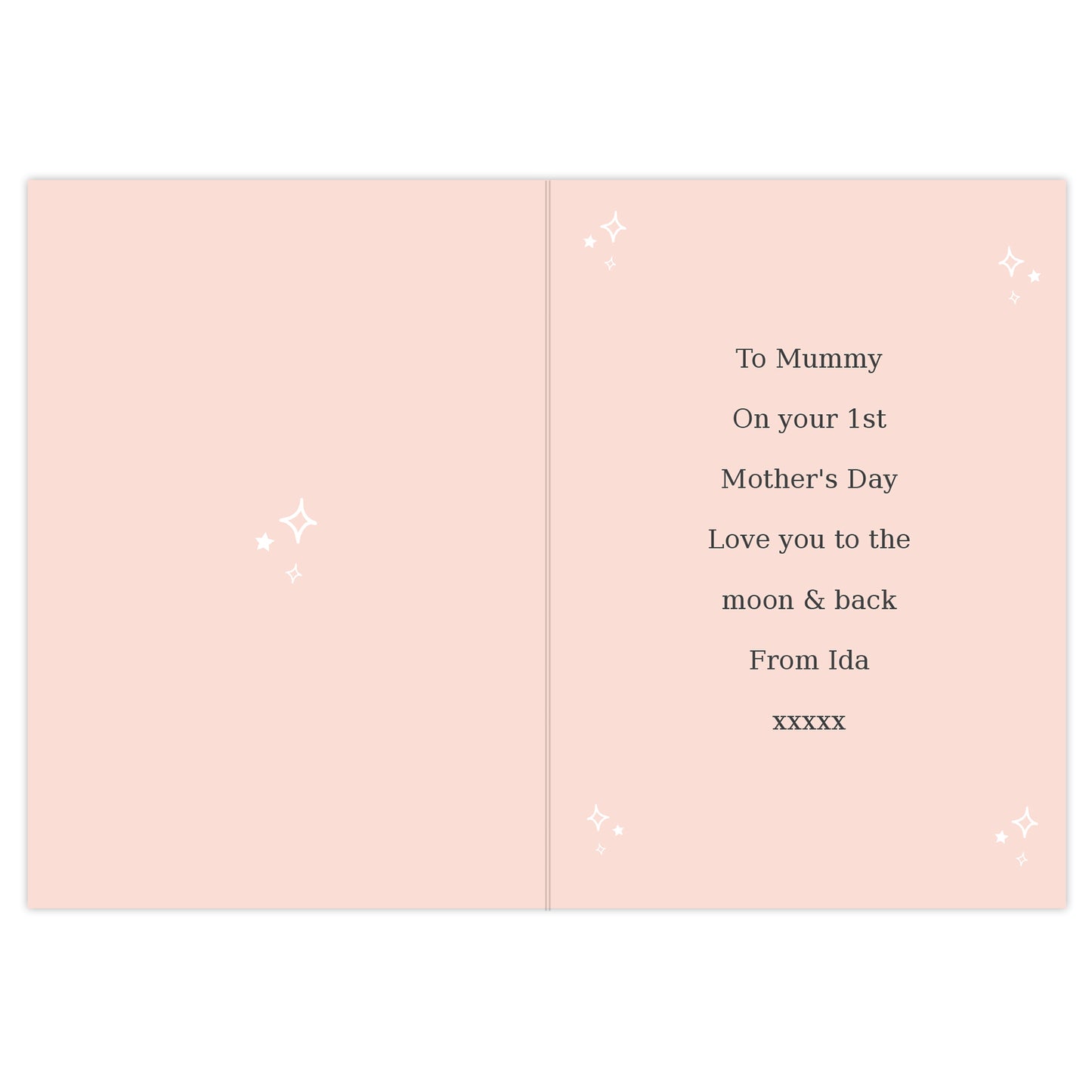 PERSONALISED PINK WREATH PHOTO CARD
