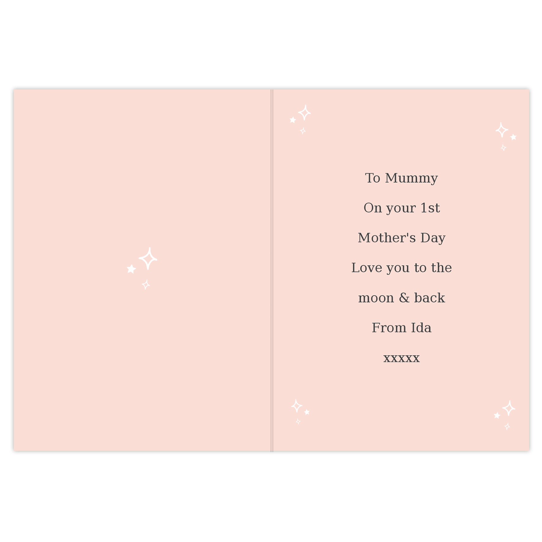 PERSONALISED PINK WREATH PHOTO CARD