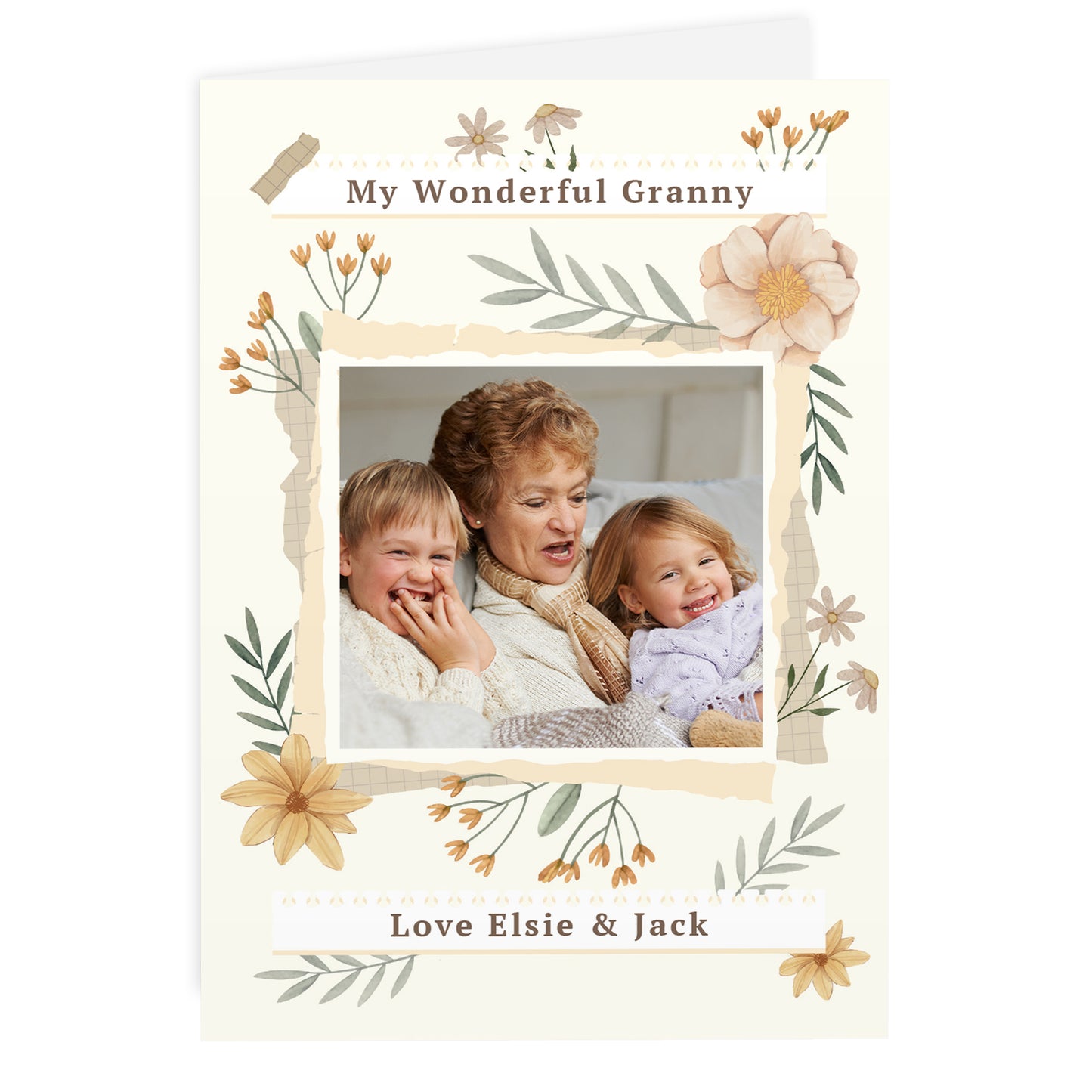 PERSONALISED WILD FLOWERS PHOTO CARD
