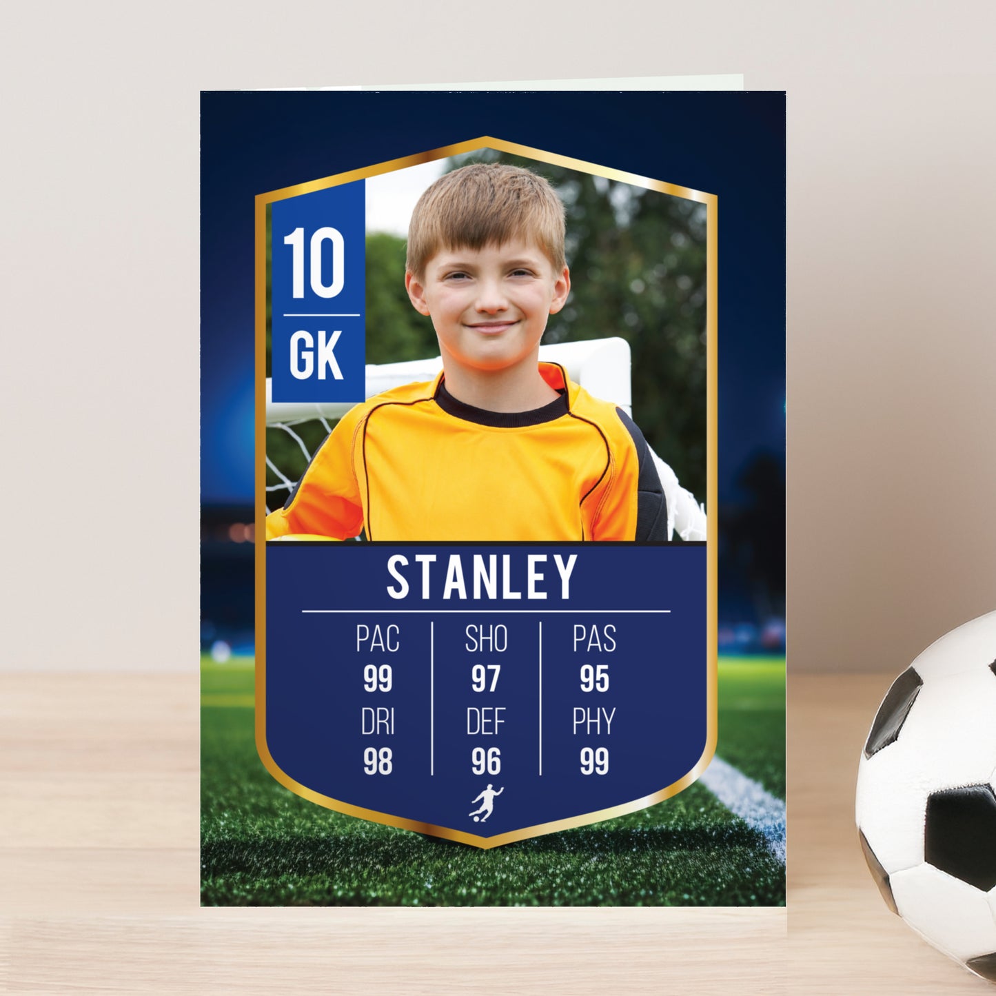 PERSONALISED PHOTO FOOTBALL CARD