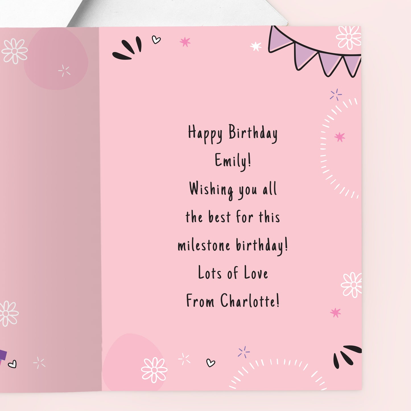 PHOTO UPLOAD PINK AGE BIRTHDAY CARD