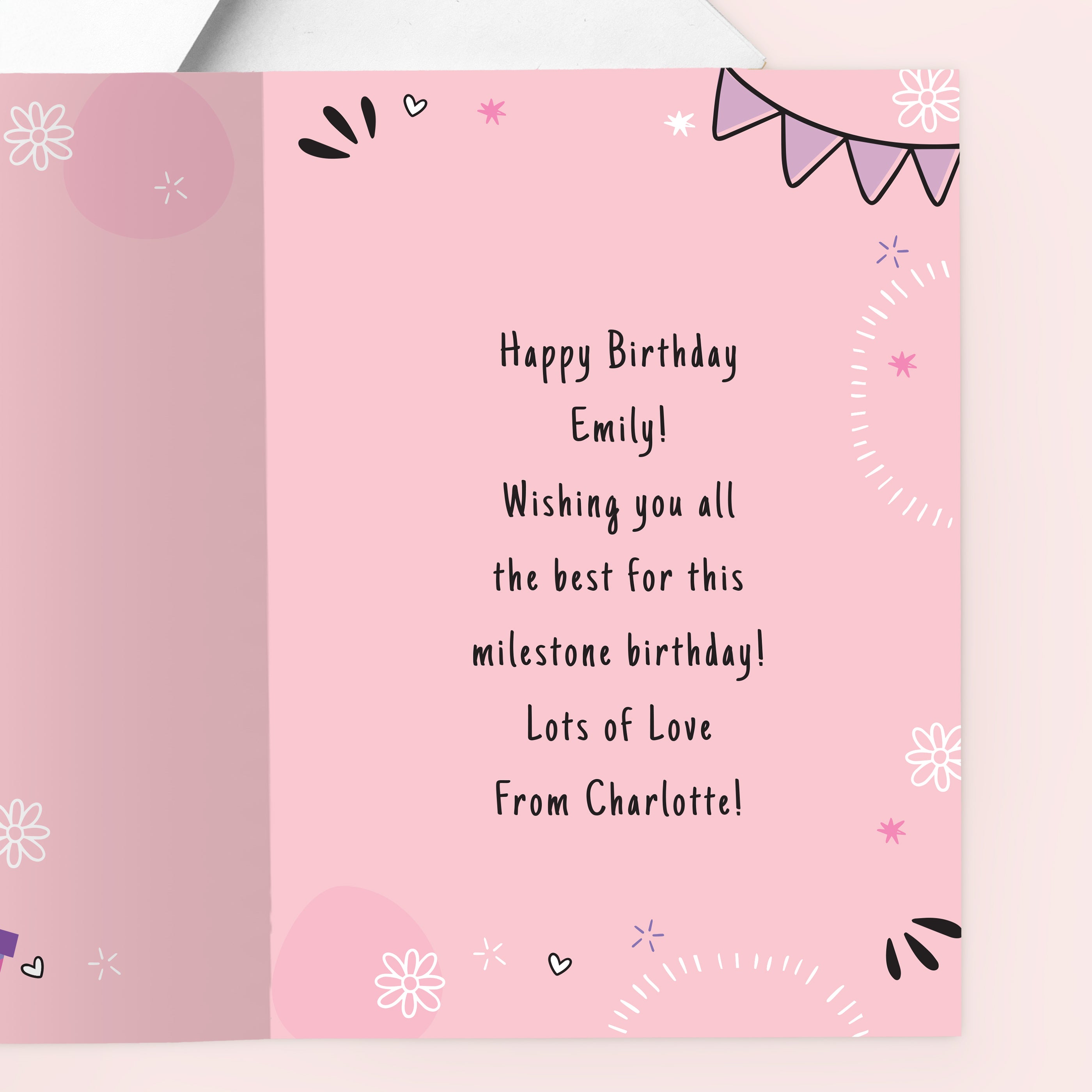 PHOTO UPLOAD PINK AGE BIRTHDAY CARD