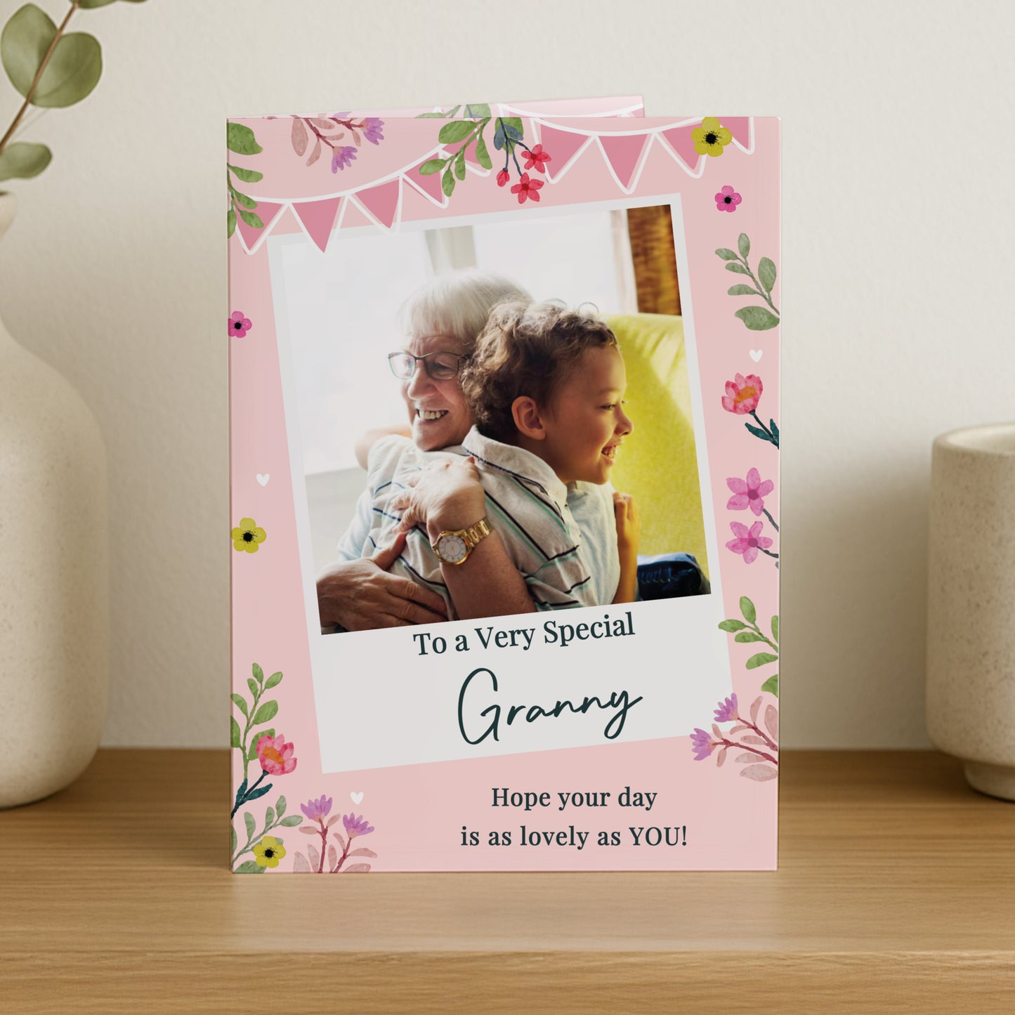 PERSONALISED PHOTO FLORAL CARD
