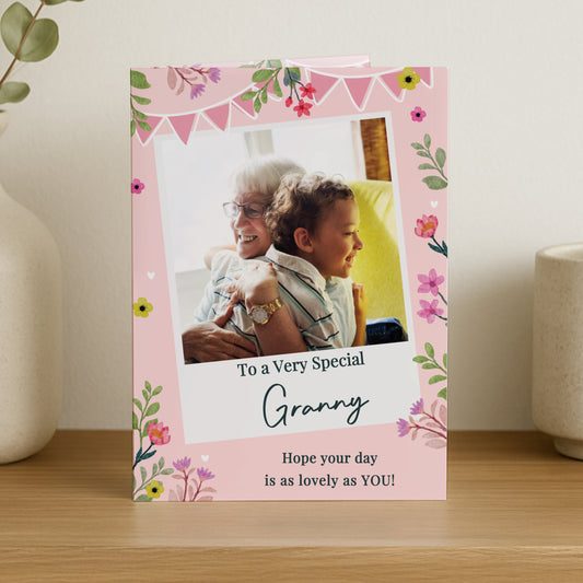 PERSONALISED PHOTO FLORAL CARD