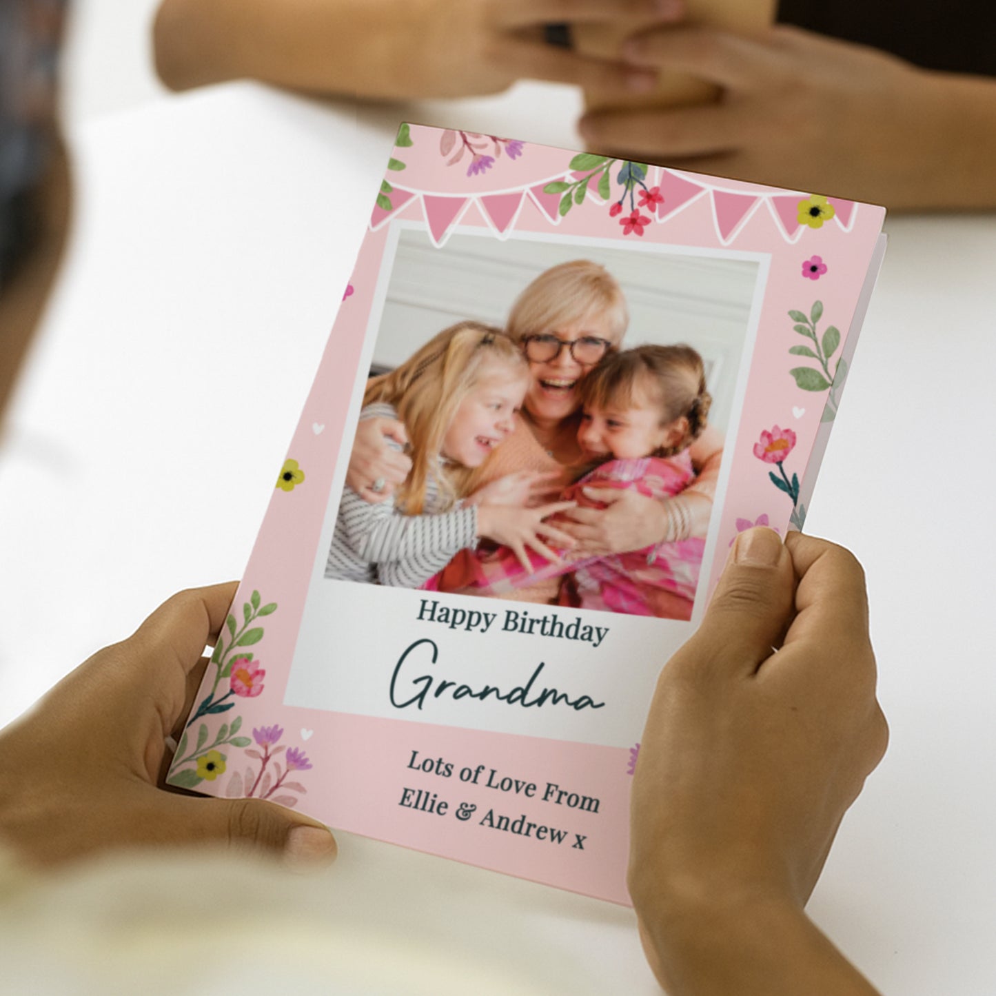 PERSONALISED PHOTO FLORAL CARD