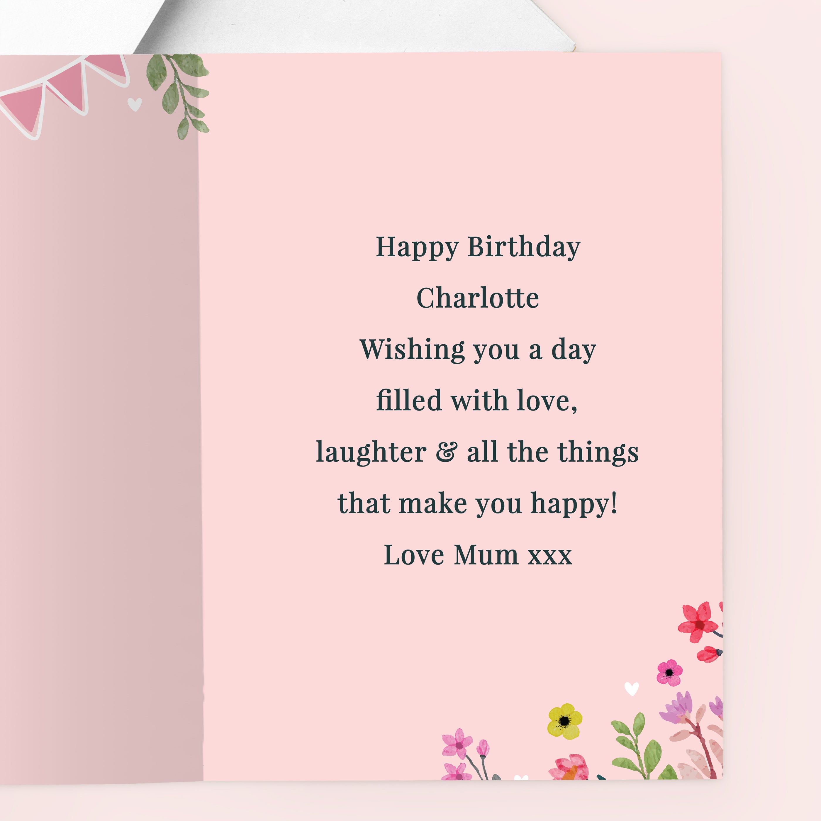 PERSONALISED PHOTO FLORAL CARD