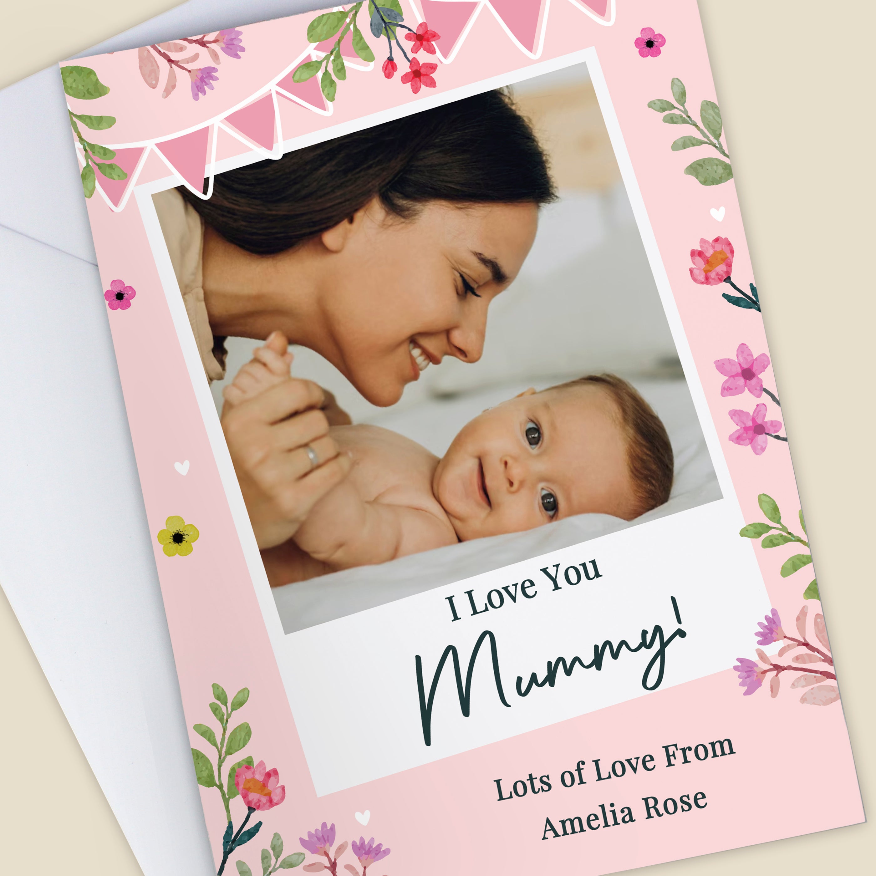 PERSONALISED PHOTO FLORAL CARD