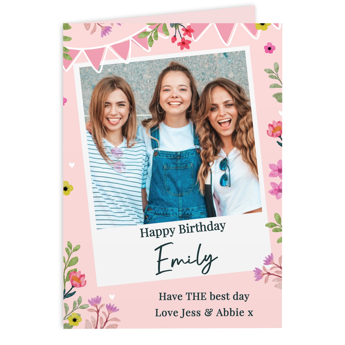 PERSONALISED PHOTO FLORAL CARD