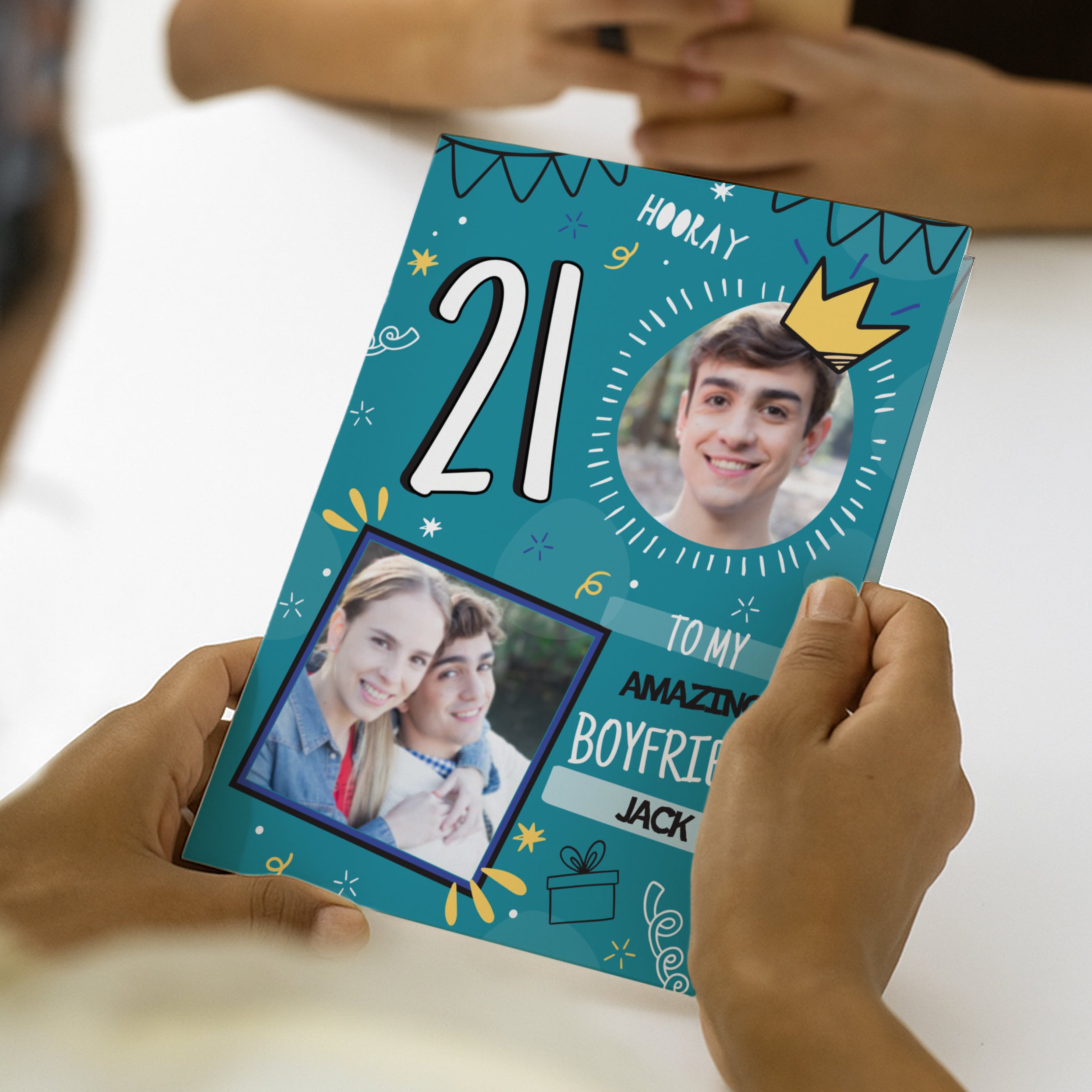 PHOTO UPLOAD BLUE AGE BIRTHDAY CARD