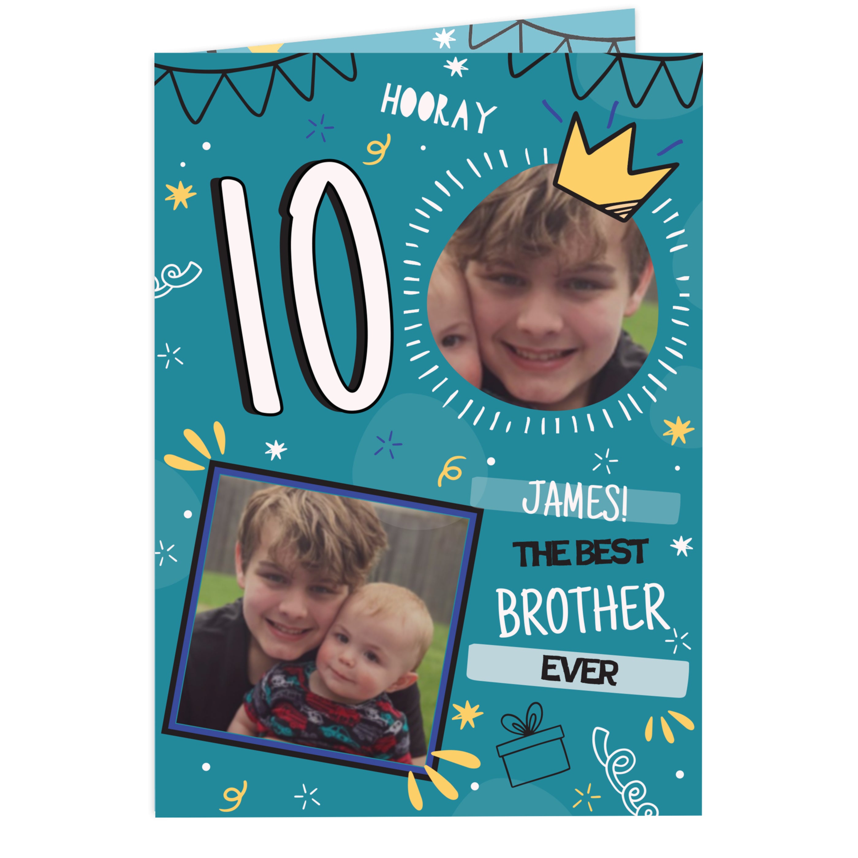 PHOTO UPLOAD BLUE AGE BIRTHDAY CARD
