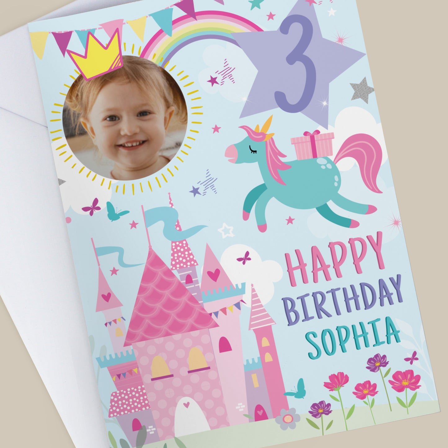 PHOTO UPLOAD PRINCESS BIRTHDAY CARD