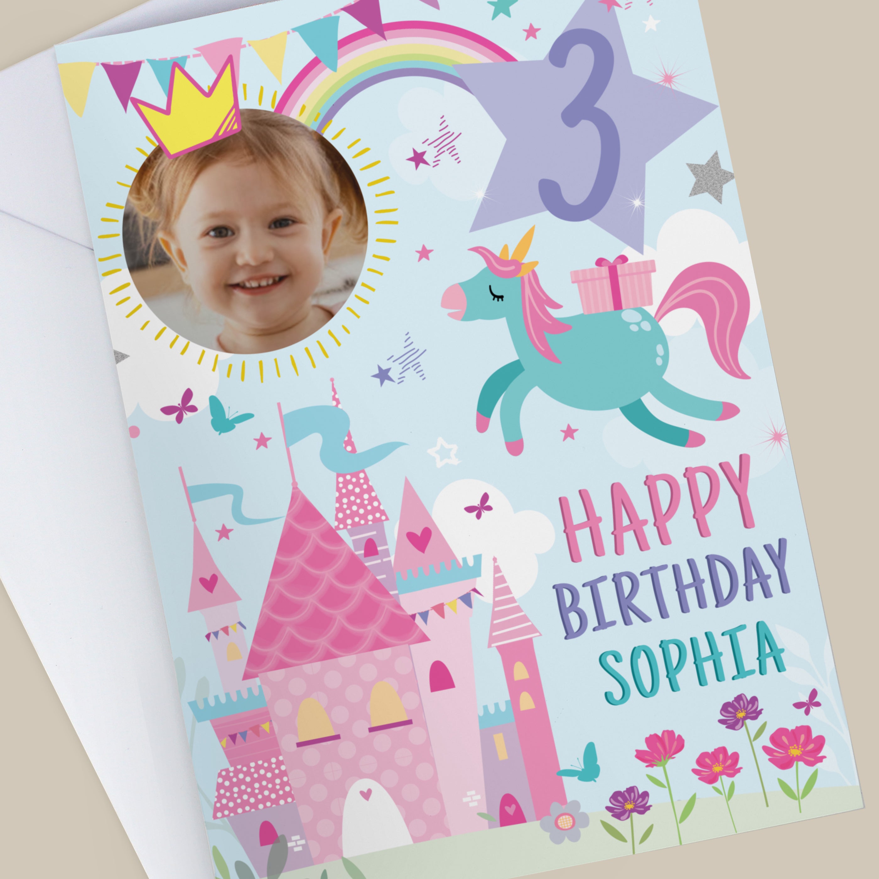 PHOTO UPLOAD PRINCESS BIRTHDAY CARD