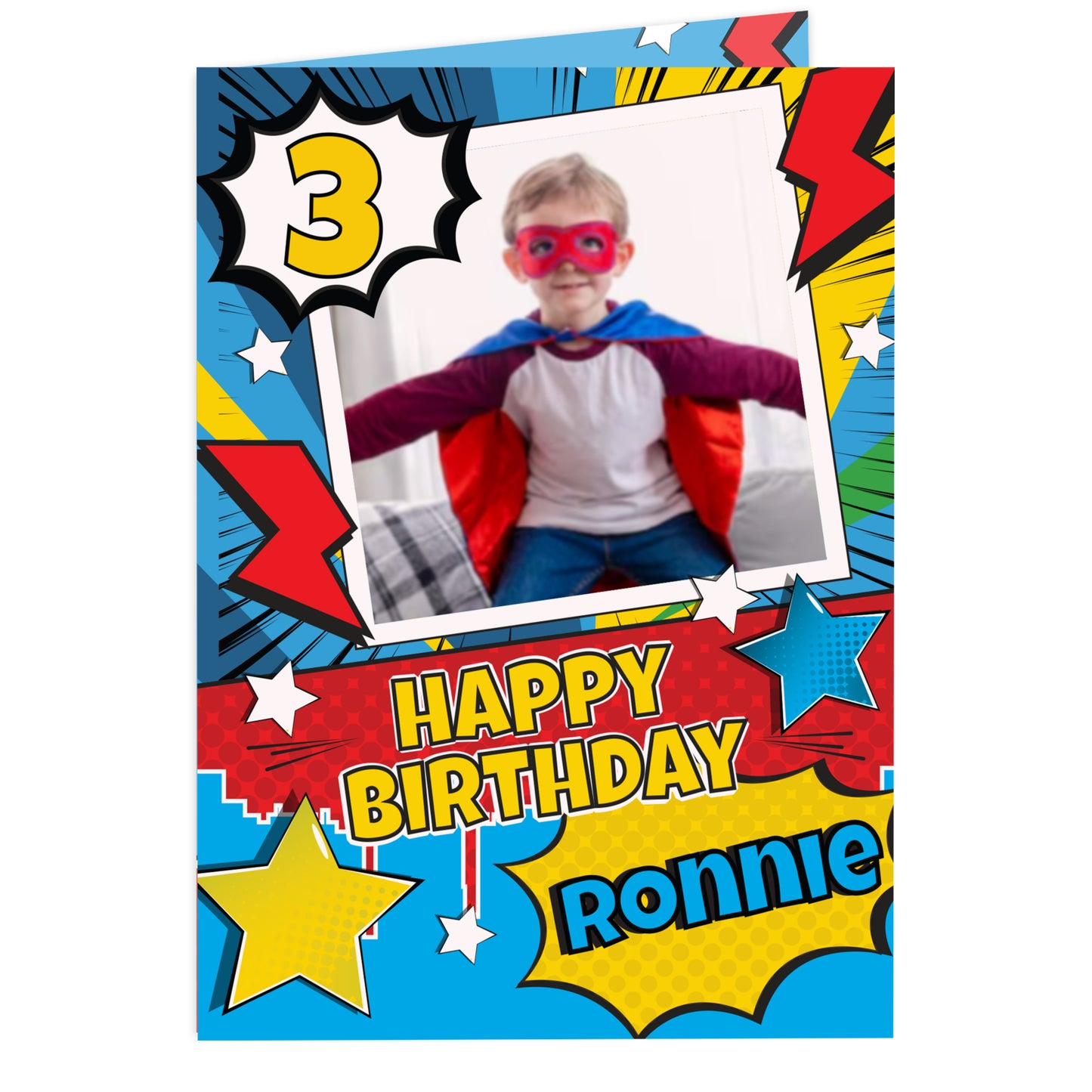 PHOTO UPLOAD SUPERHERO BIRTHDAY CARD