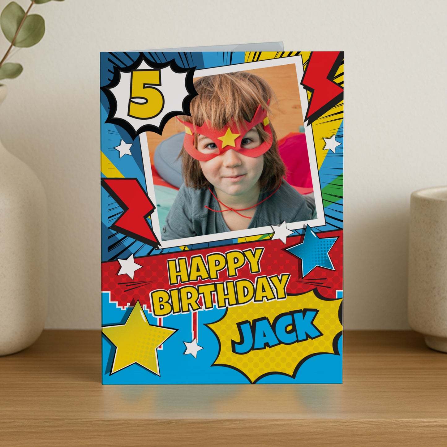 PHOTO UPLOAD SUPERHERO BIRTHDAY CARD
