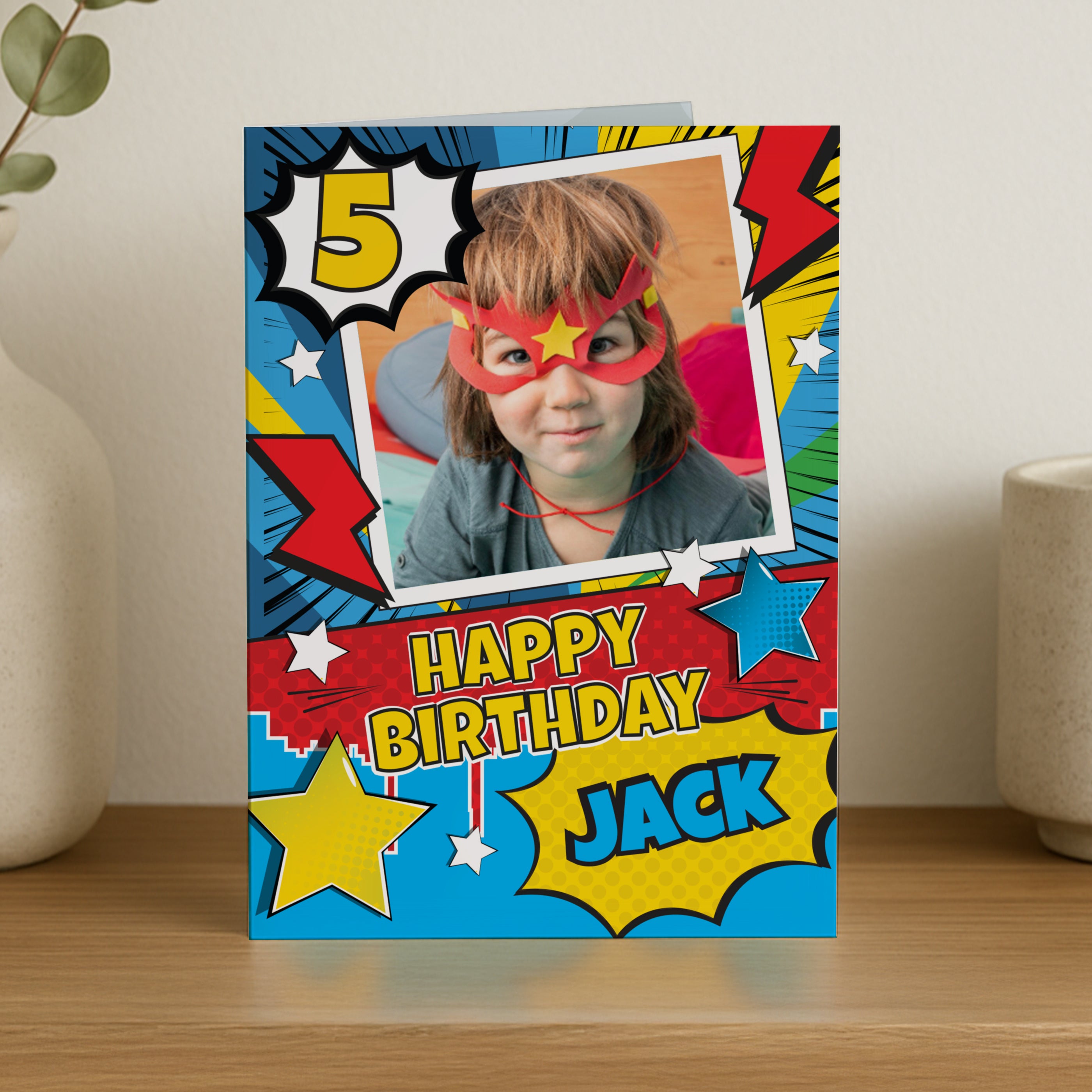 PHOTO UPLOAD SUPERHERO BIRTHDAY CARD