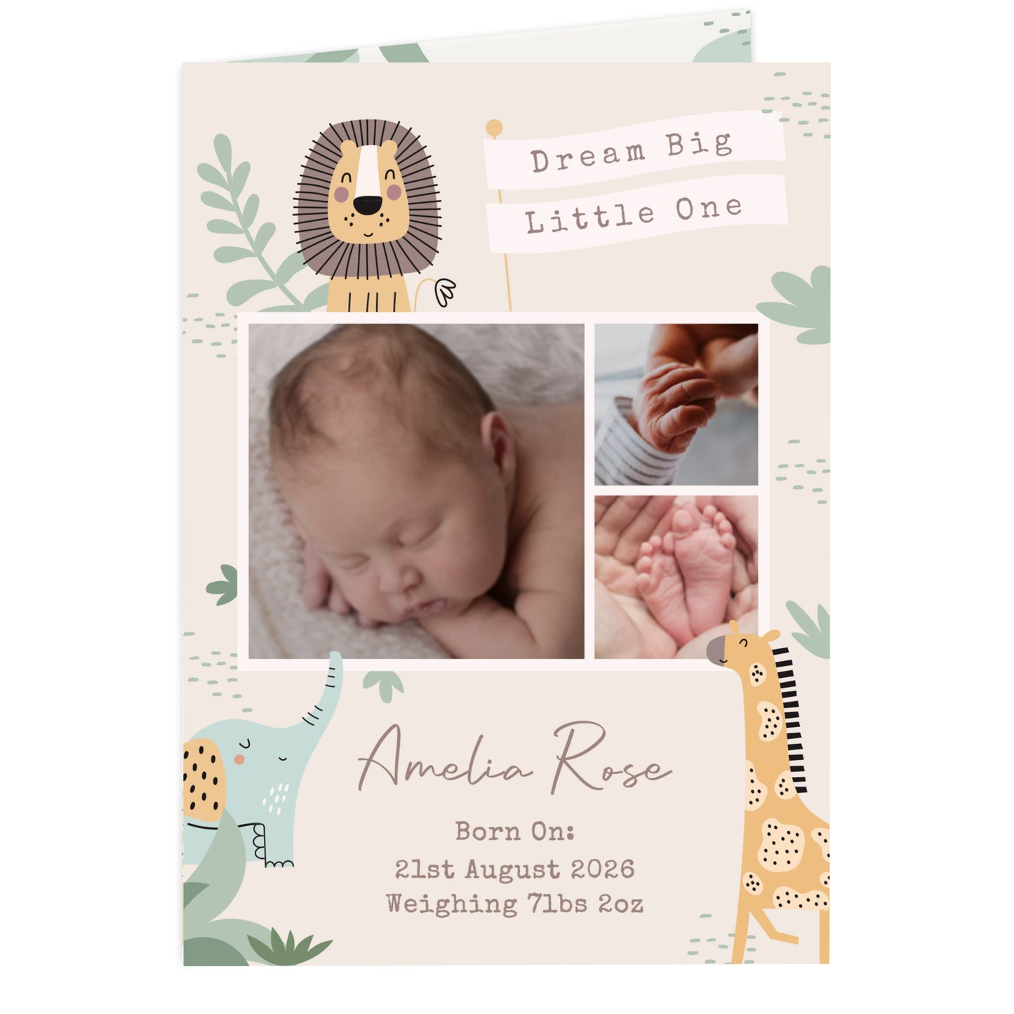 PHOTO UPLOAD SAFARI NEW BABY CARD