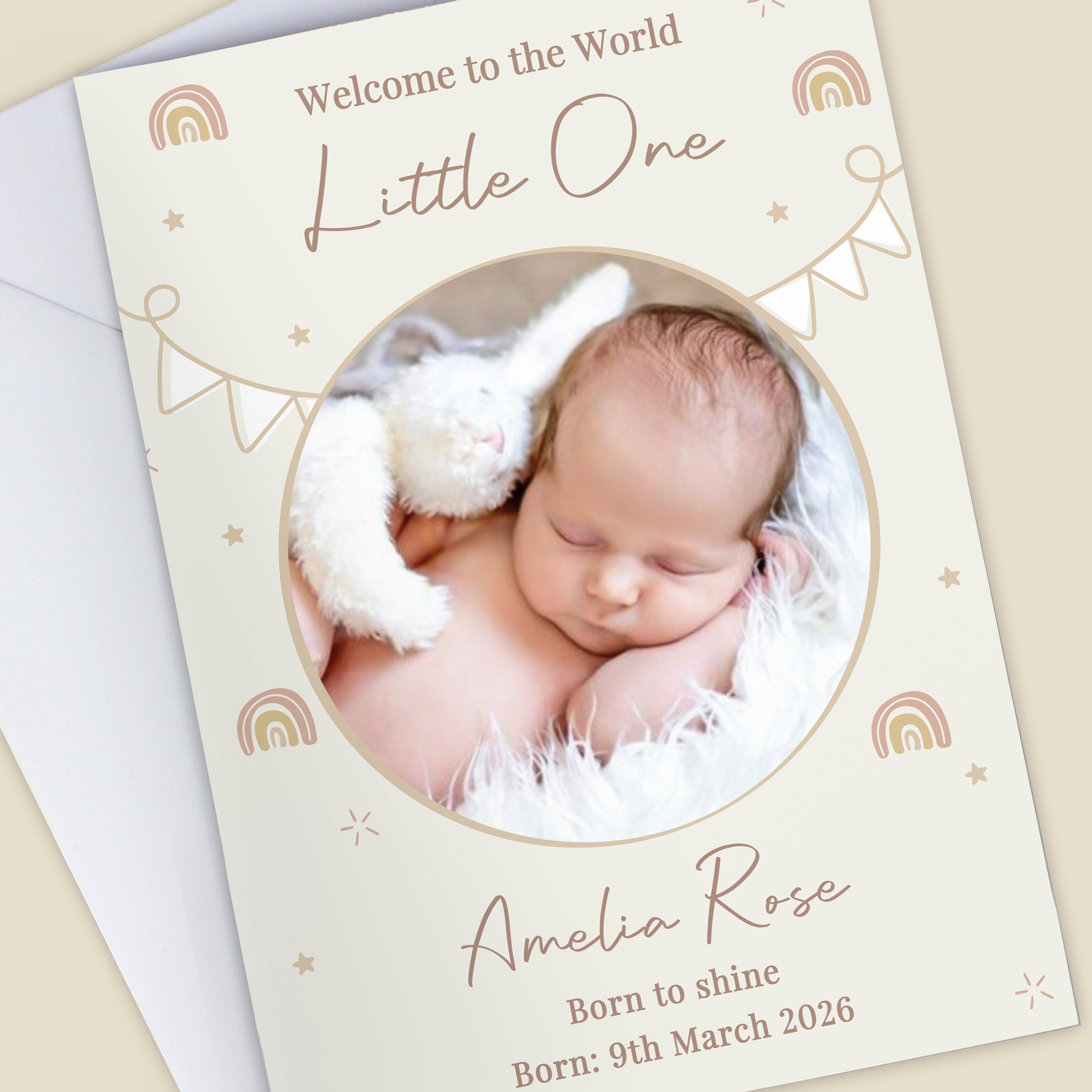 PERSONALISED PHOTO NEW BABY CARD