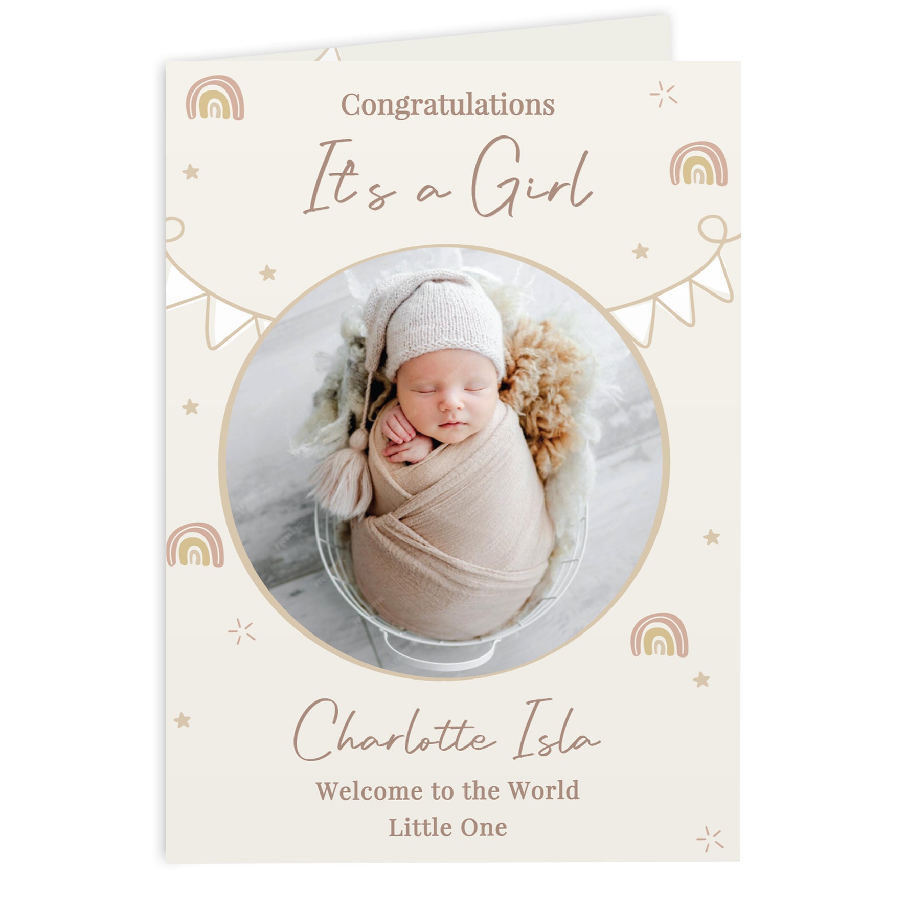 PERSONALISED PHOTO NEW BABY CARD