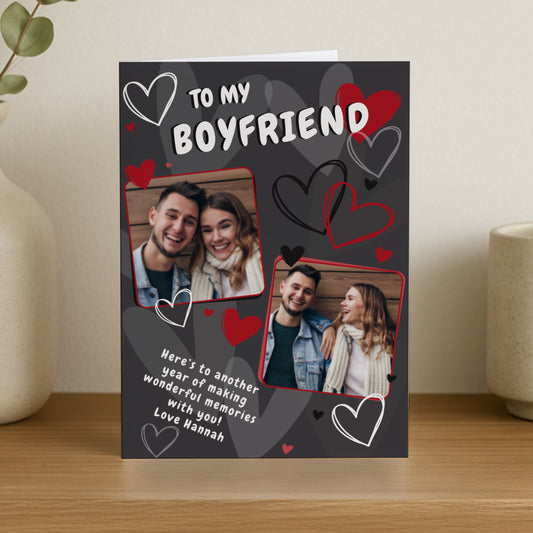 PERSONALISED PHOTO HEARTS CARD