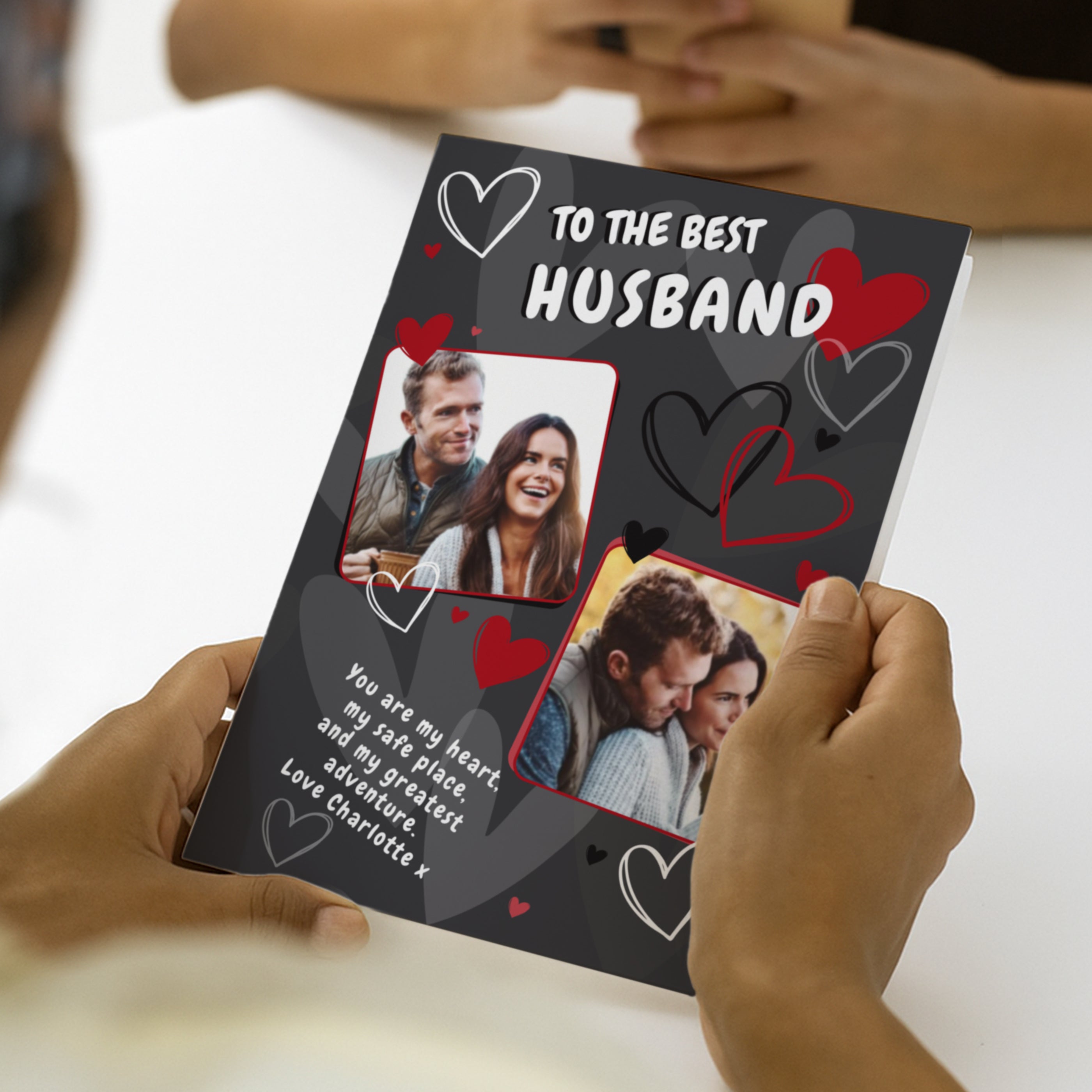 PERSONALISED PHOTO HEARTS CARD