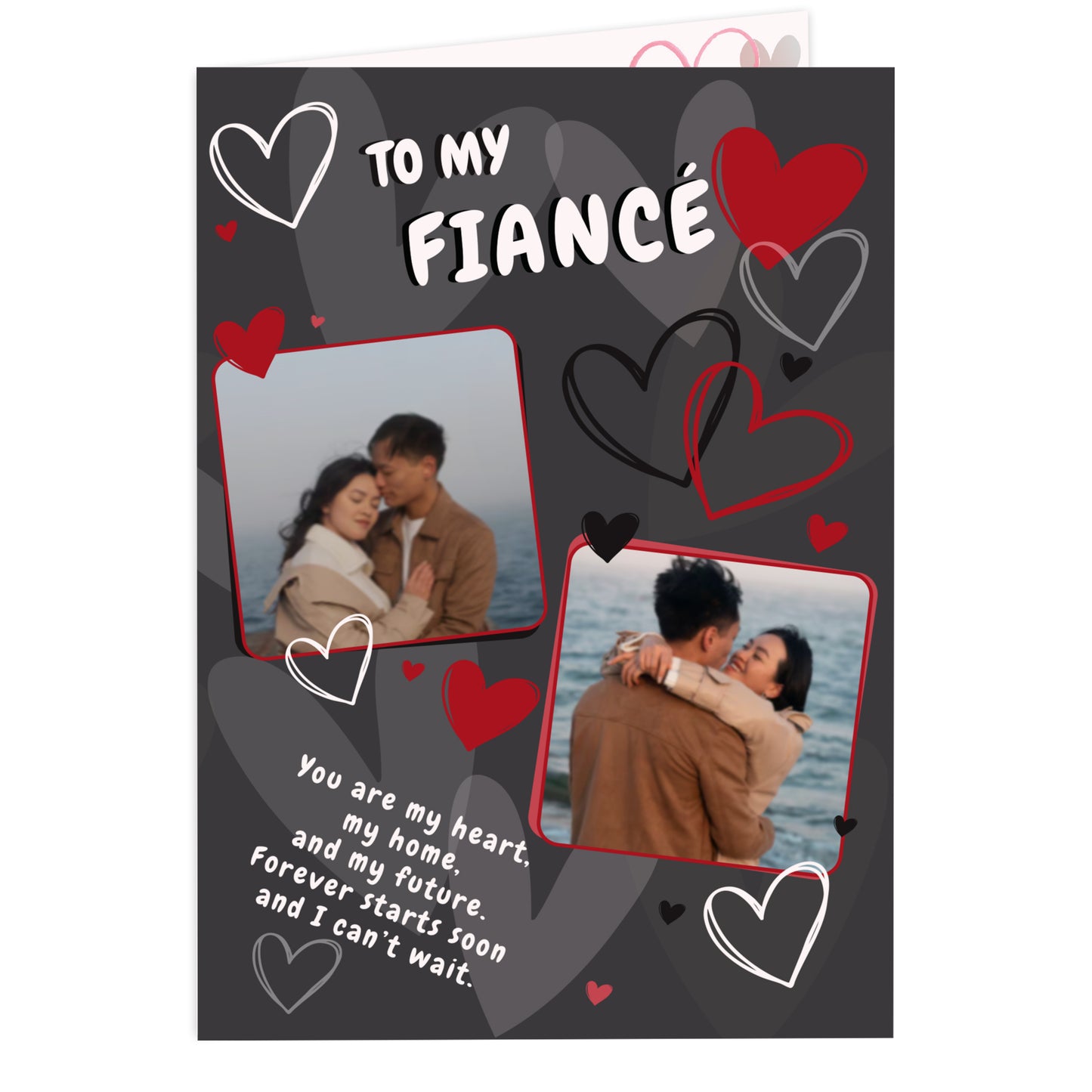 PERSONALISED PHOTO HEARTS CARD