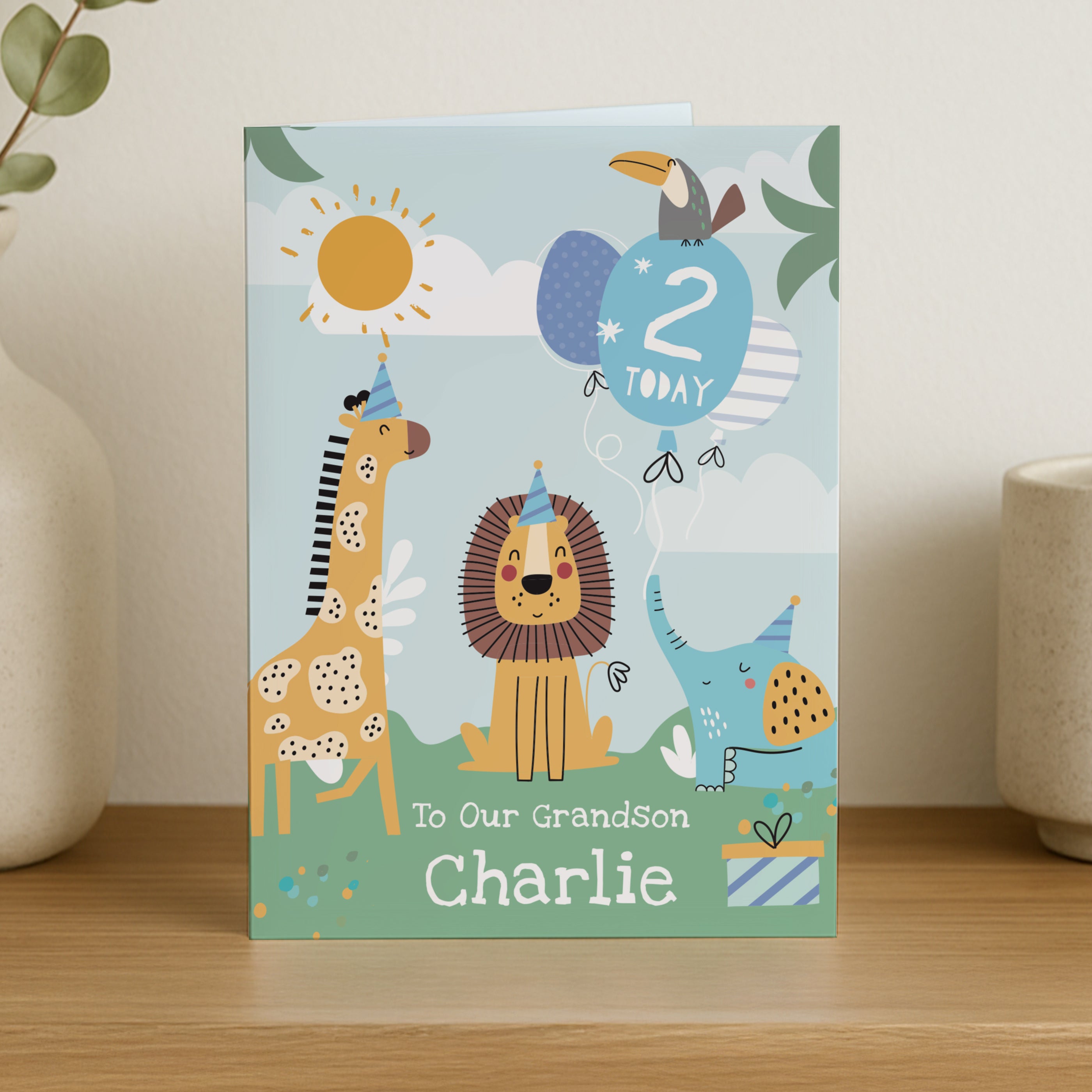 PERSONALISED ANIMALS BIRTHDAY CARD