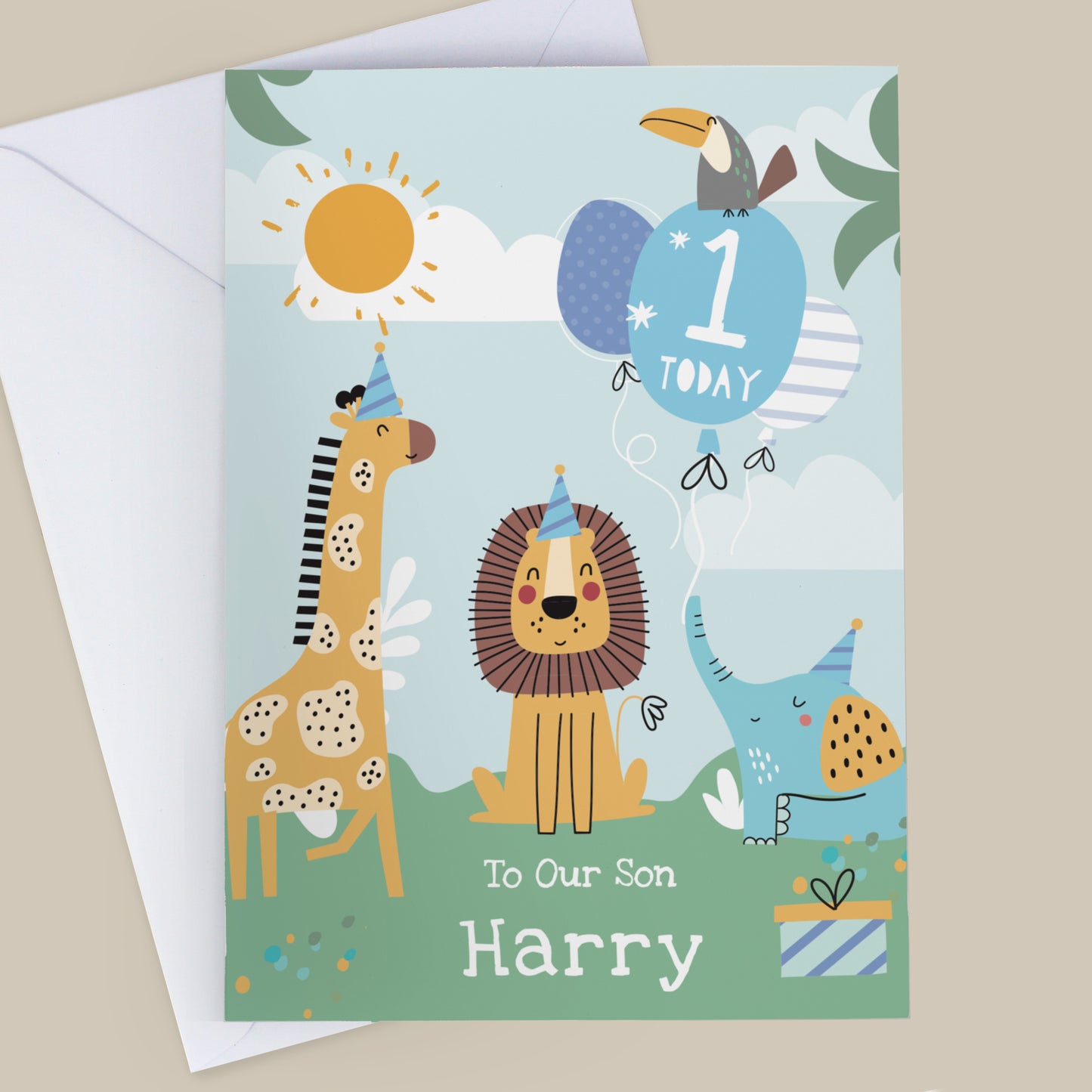 PERSONALISED ANIMALS BIRTHDAY CARD