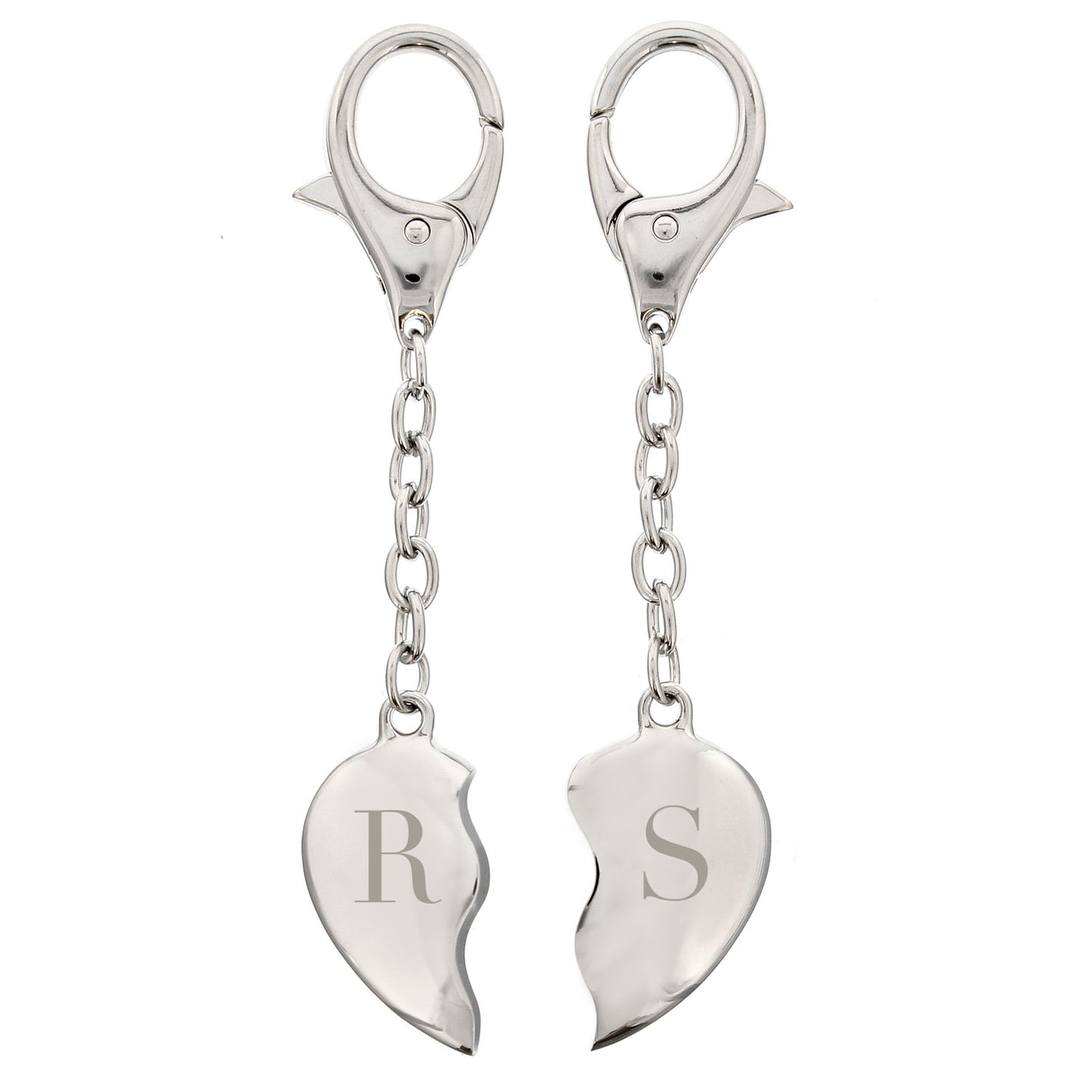 INITIALS TWO HEART KEYRING