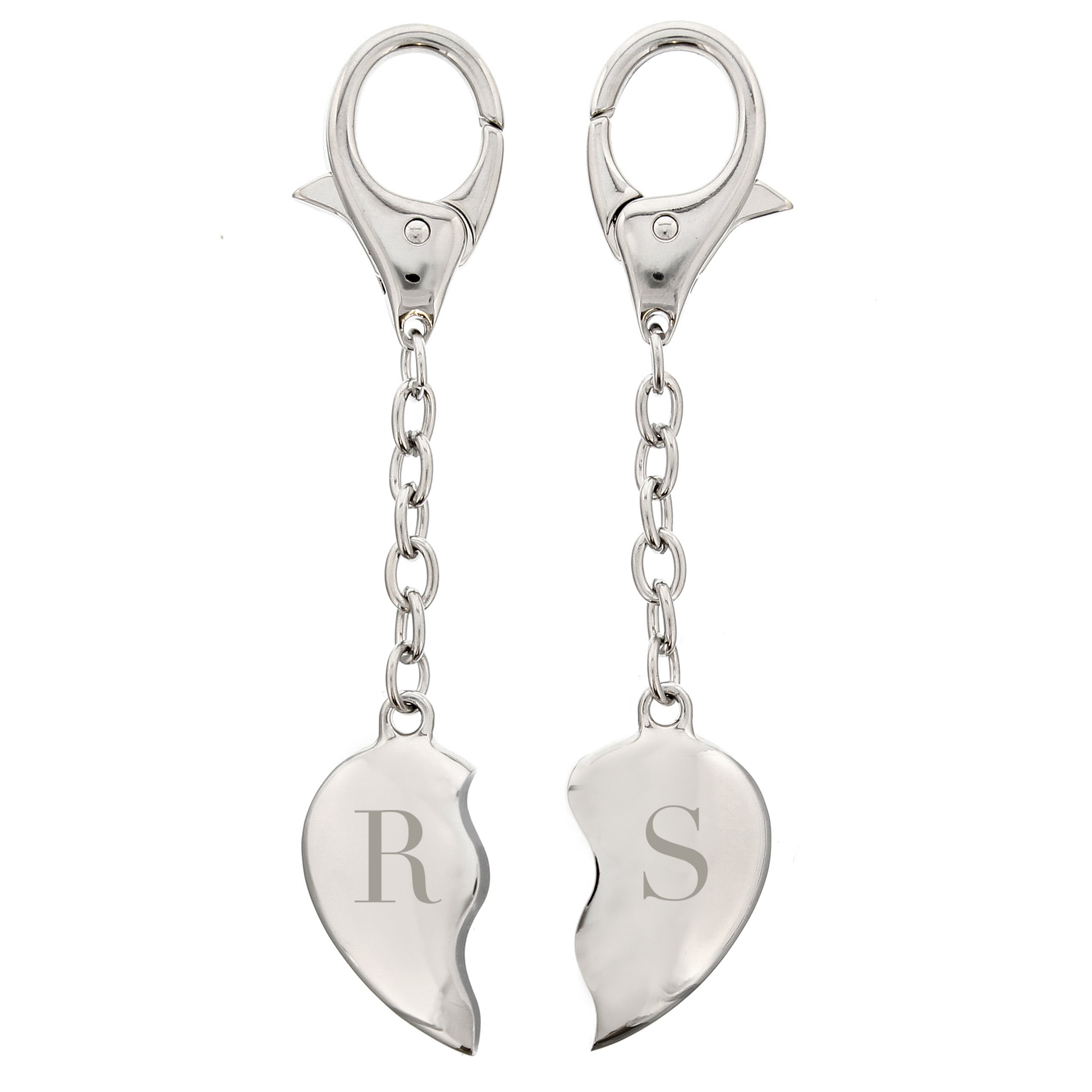 INITIALS TWO HEART KEYRING