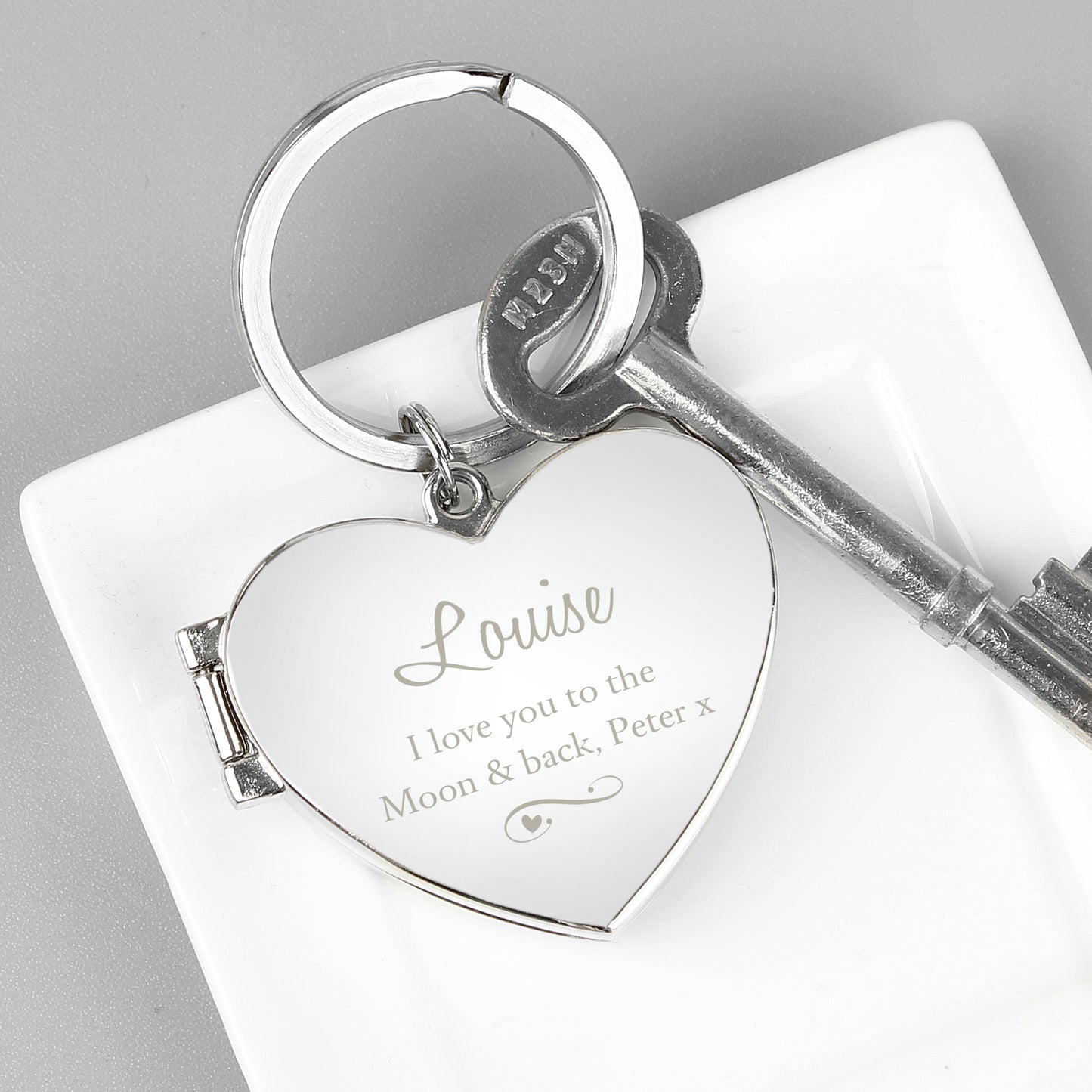 SWIRL HEART PHOTO KEYRING