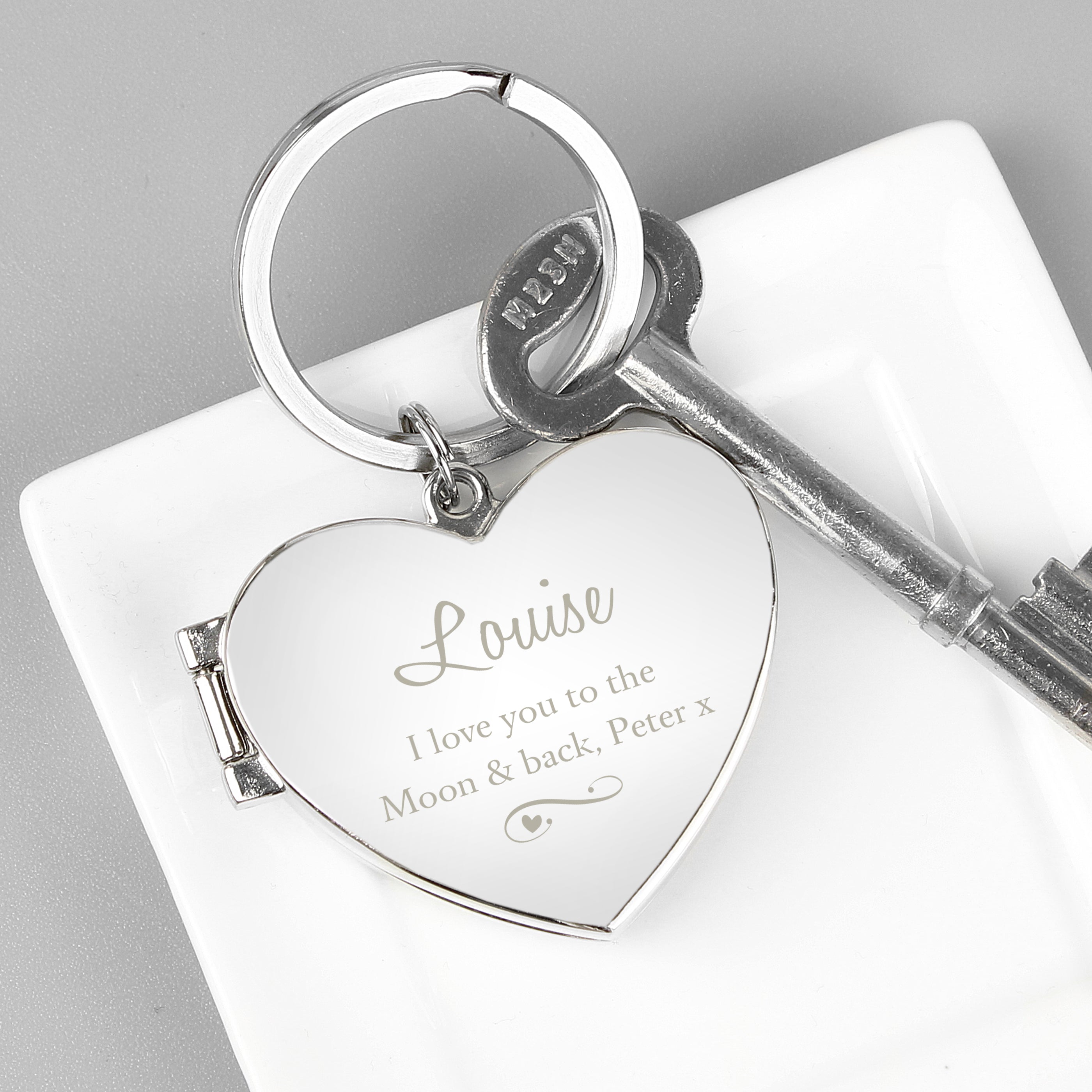 SWIRL HEART PHOTO KEYRING