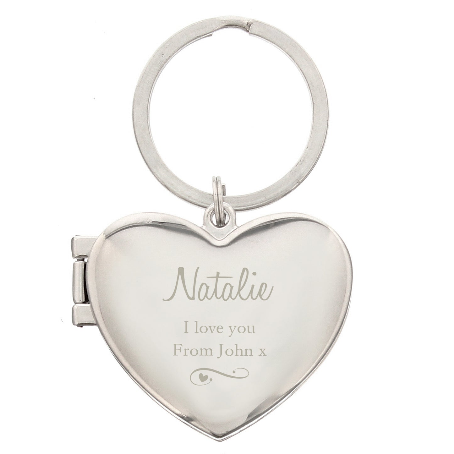 SWIRL HEART PHOTO KEYRING