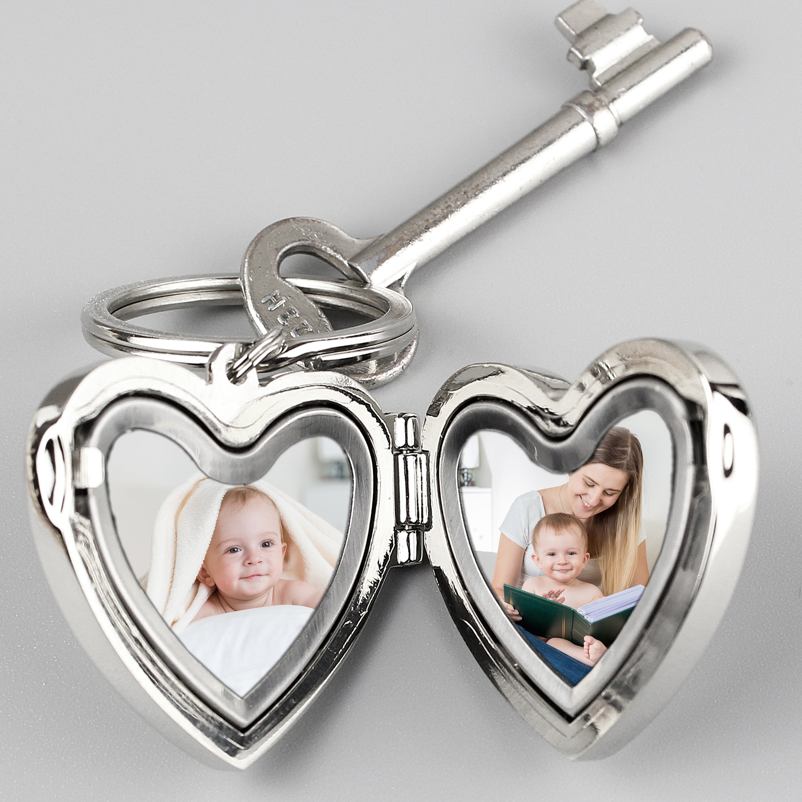 SWIRL HEART PHOTO KEYRING
