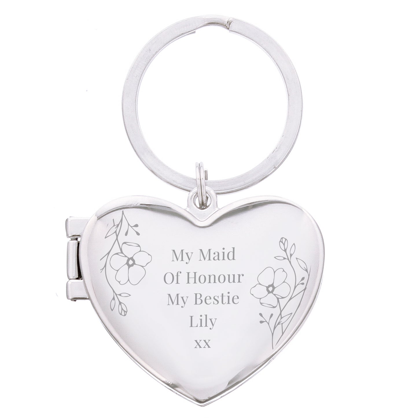 FLORAL HEART PHOTO KEYRING