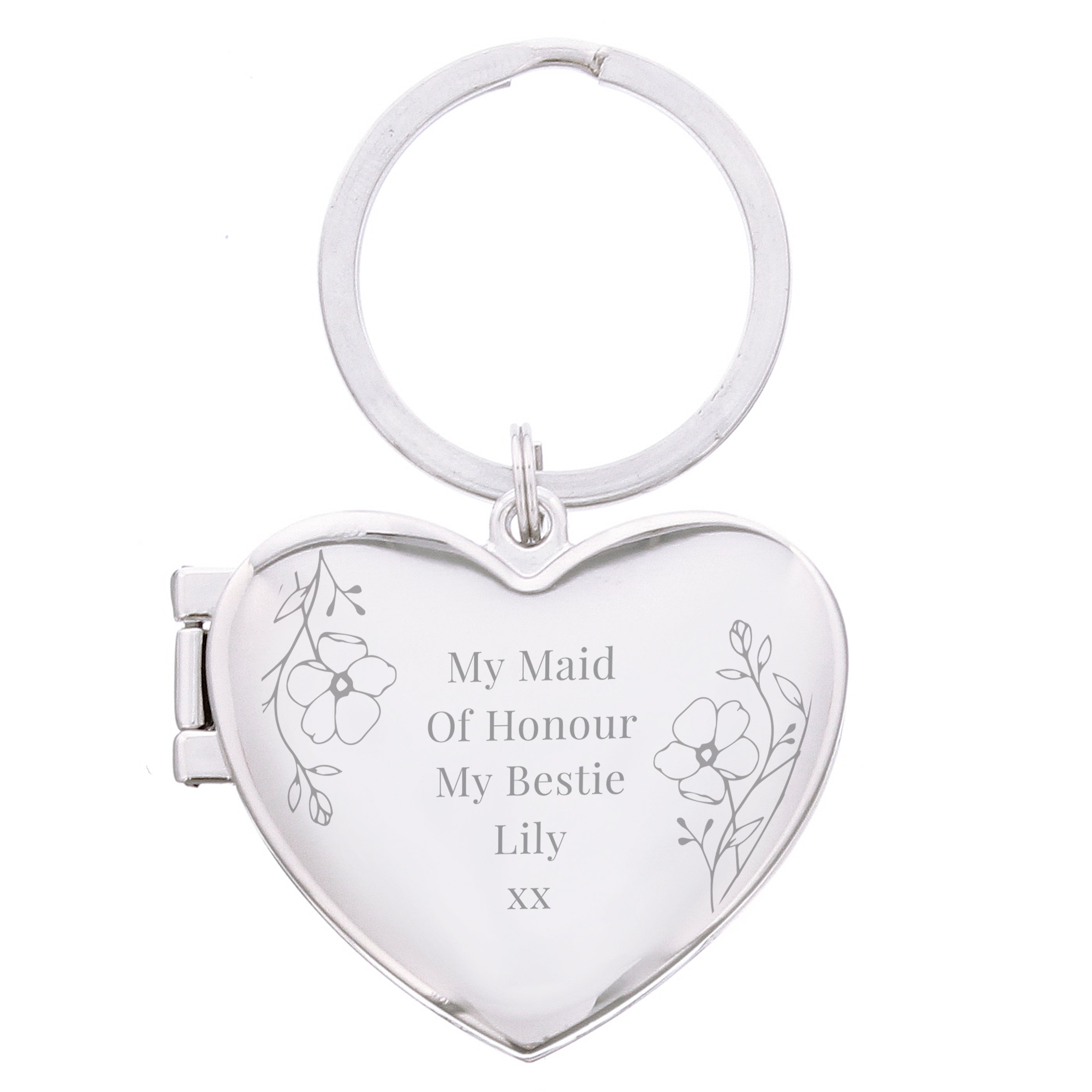 FLORAL HEART PHOTO KEYRING