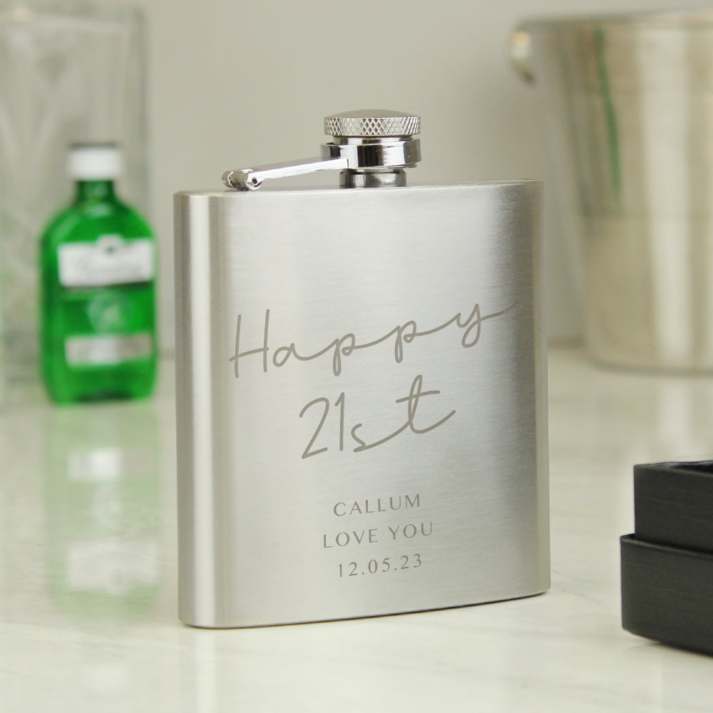 CUSTOM MESSAGE HIP FLASK