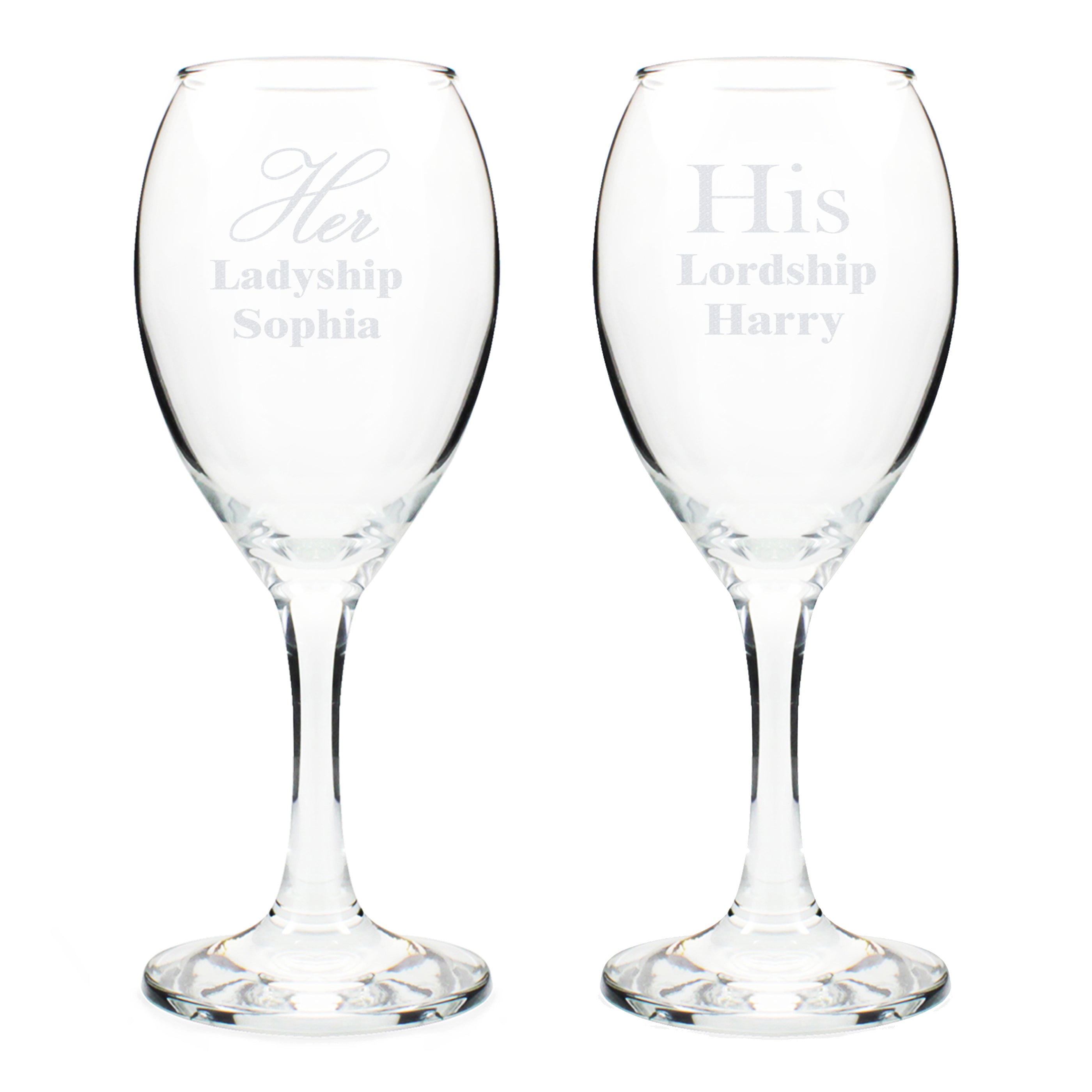 HIS & HER WINE GLASS SET