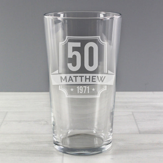 BIRTHDAY PINT GLASS