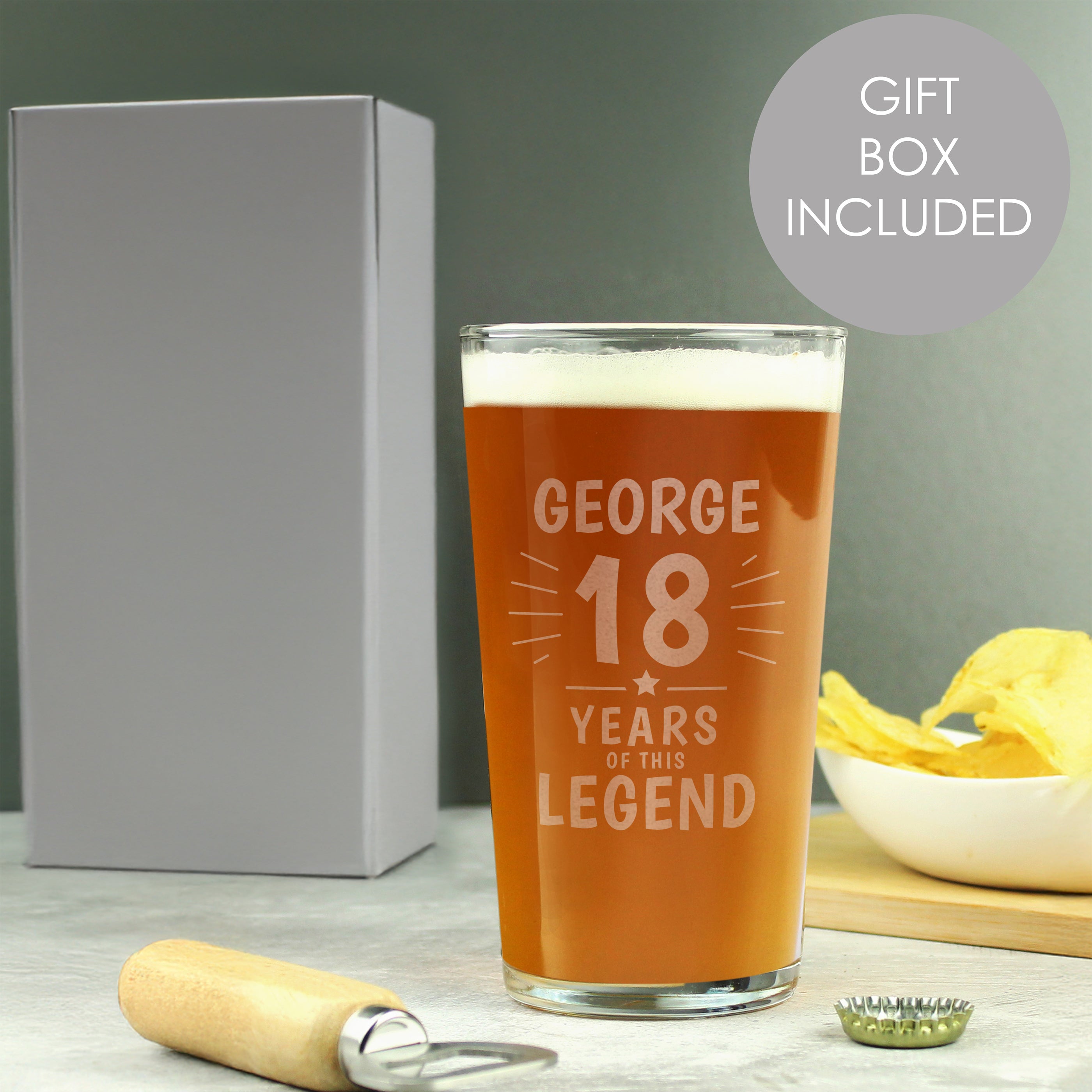LEGEND BIRTHDAY PINT GLASS