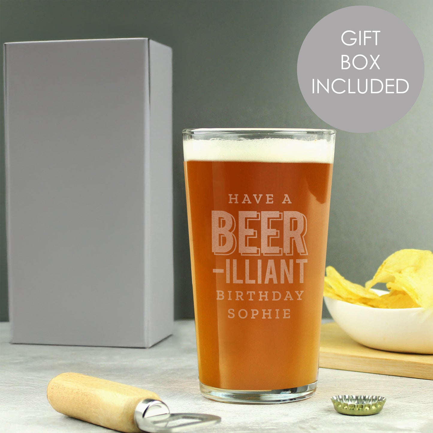 BEER-ILLIANT BIRTHDAY PINT GLASS