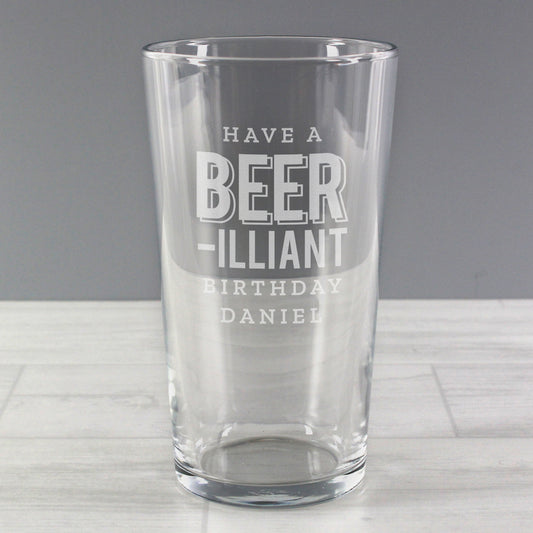 BEER-ILLIANT BIRTHDAY PINT GLASS