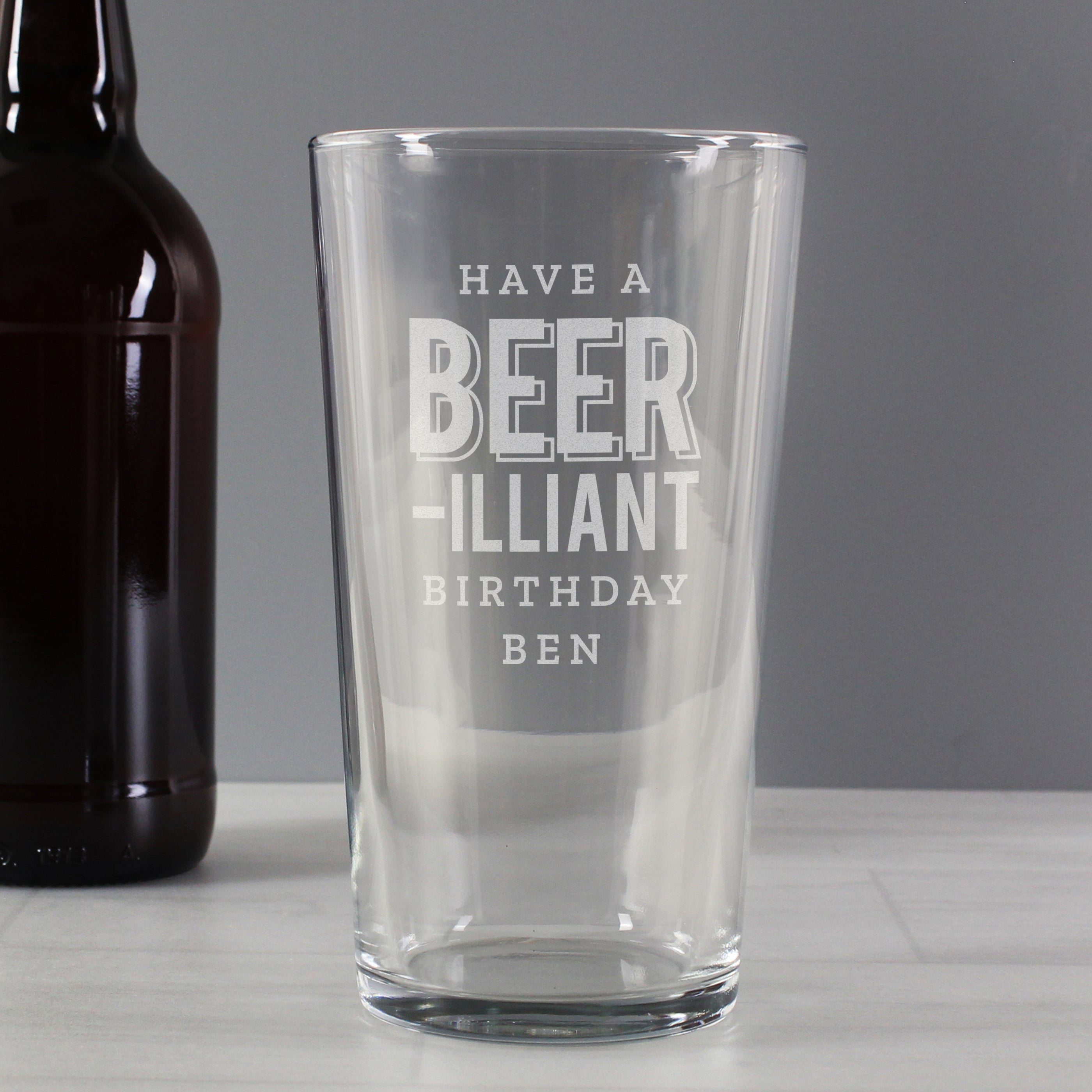 BEER-ILLIANT BIRTHDAY PINT GLASS